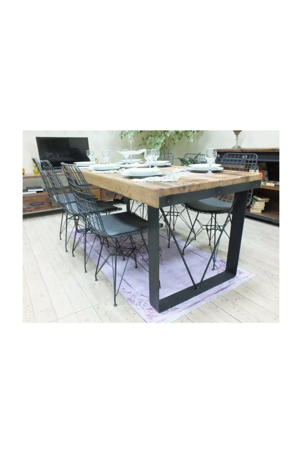 Nt Concept Ntconcept Masif Ağaç Yemek Masası - 85Cm-200Cm Masa