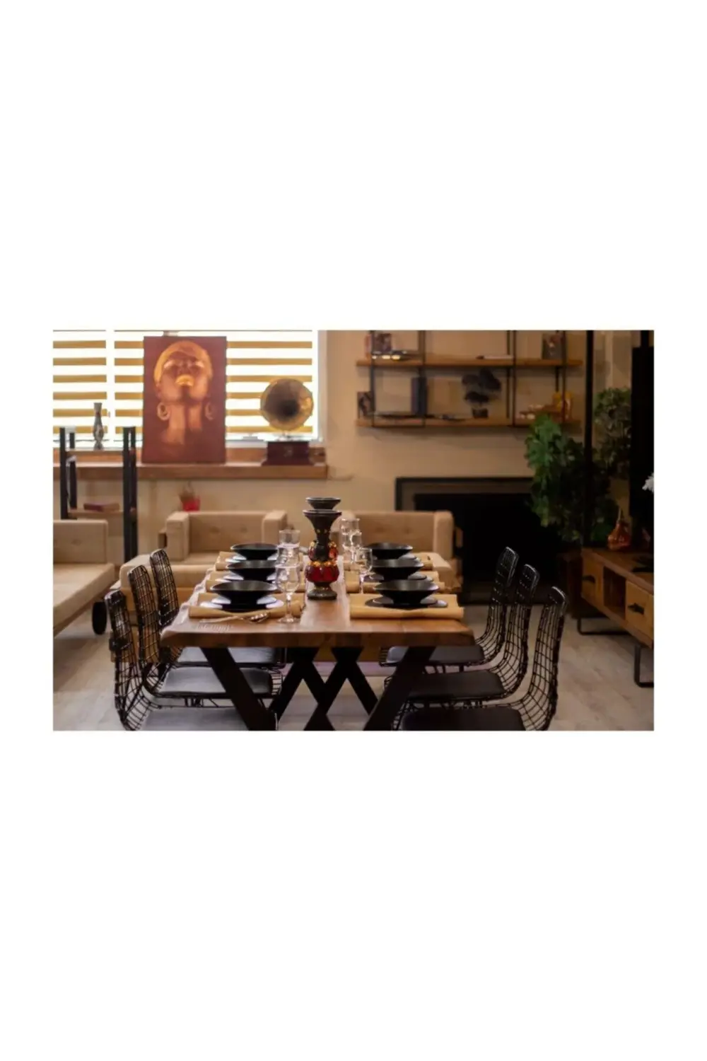 Nt Concept Ntconcept Masif Ağaç Yemek Masası Takımı- 85Cm-150Cm Masa +6 Adet