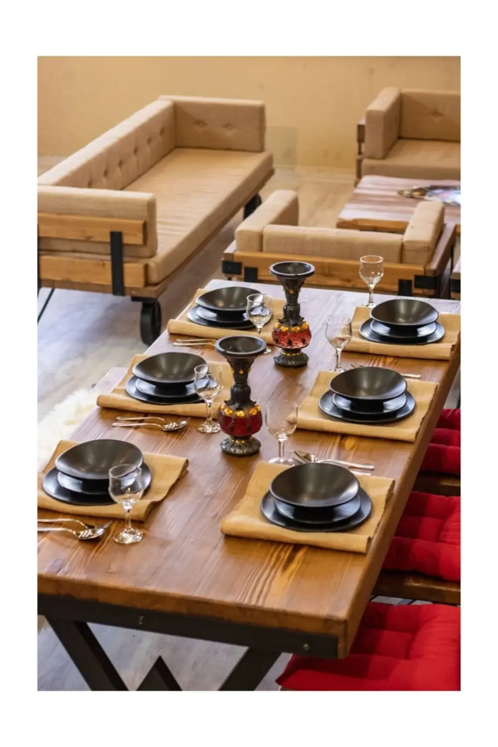 Nt Concept Ntconcept Masif Ağaç Yemek Masası Takımı - 85Cm-150Cm Masa + 150C