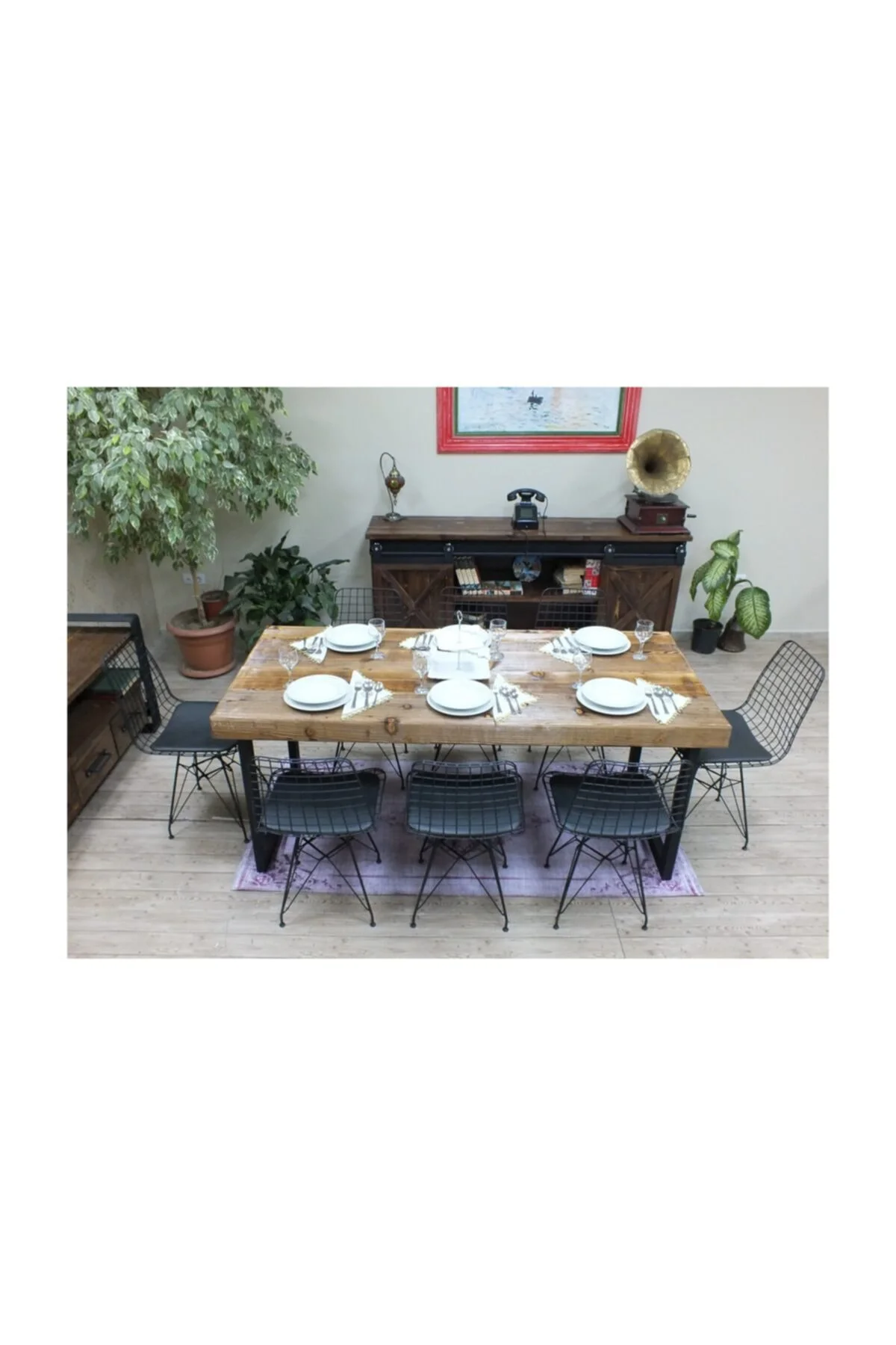 Ntconcept Masif Ağaç Yemek Masası - 85cm-150cm Masa