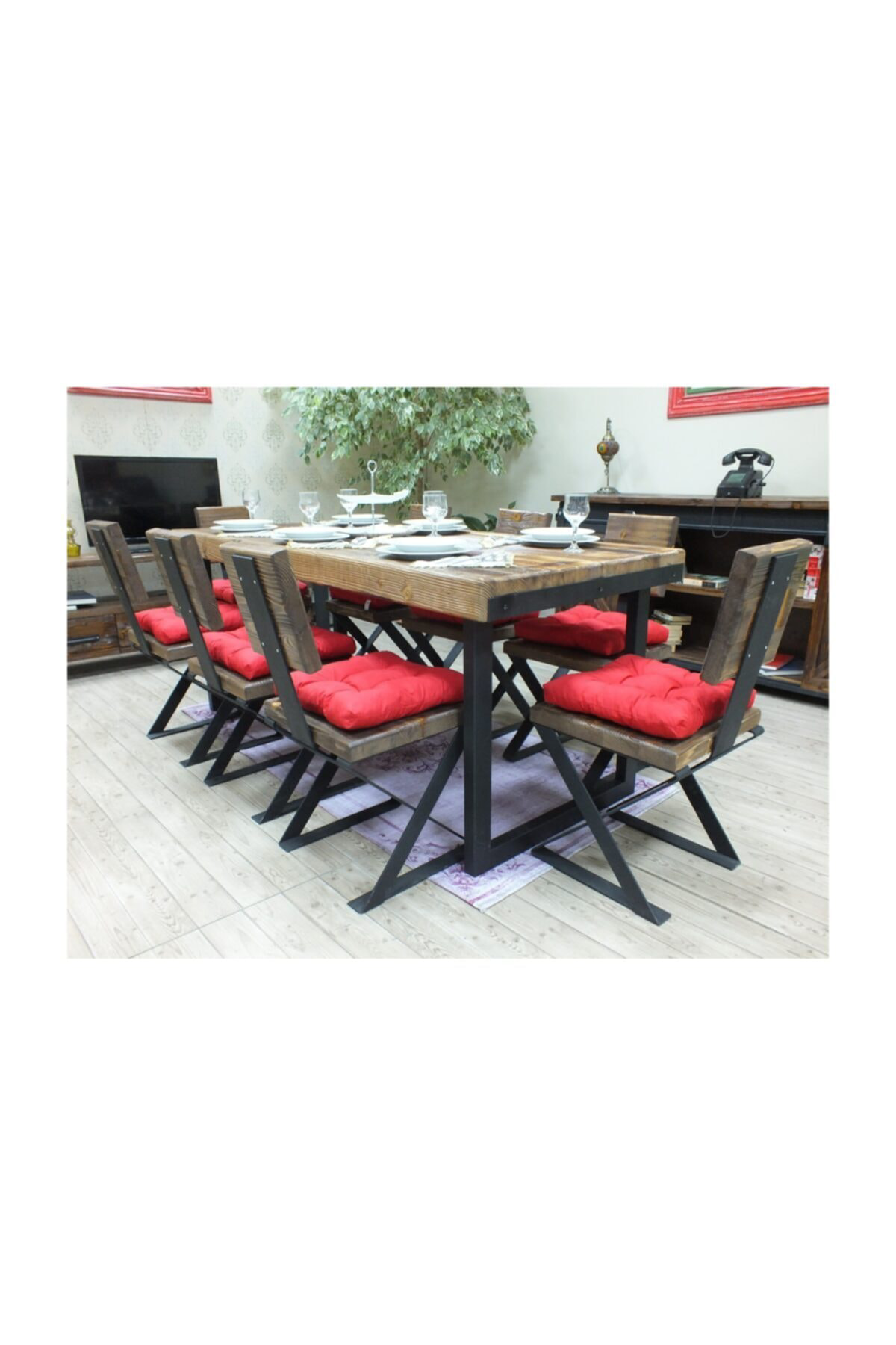 Nt Concept Ntconcept Masif Ağaç Yemek Masası - 85Cm-150Cm Masa