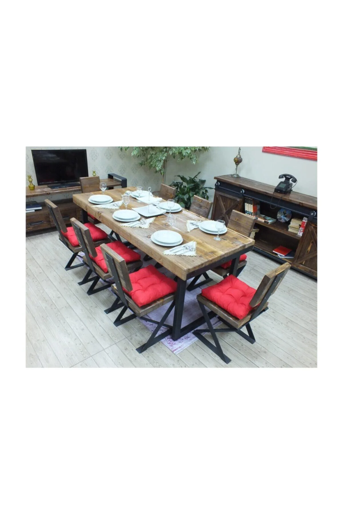 Ntconcept Masif Ağaç Yemek Masası - 85cm-200cm Masa - Görsel 3