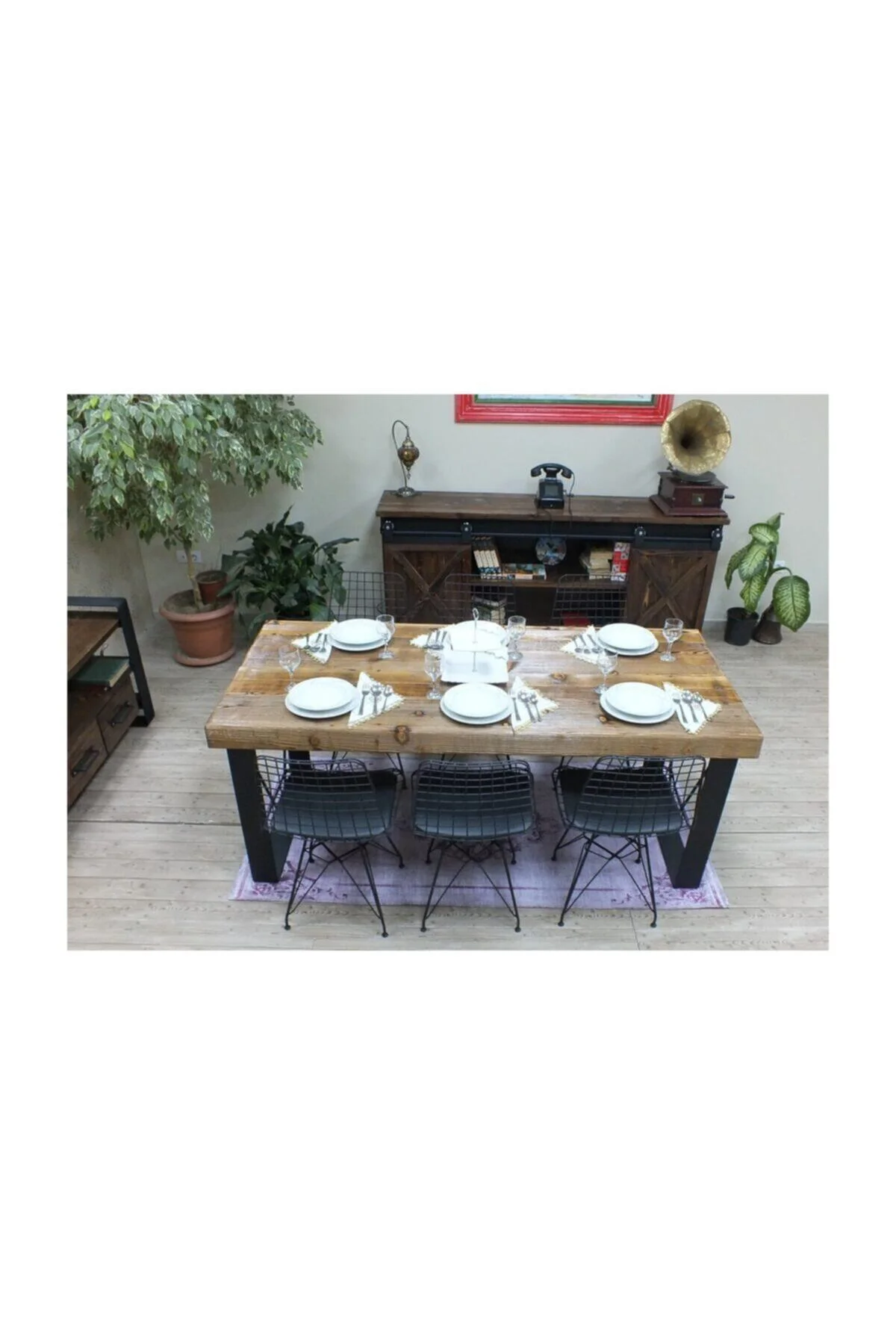 Ntconcept Masif Ağaç Yemek Masası - 100cm-200cm Masa - Görsel 9