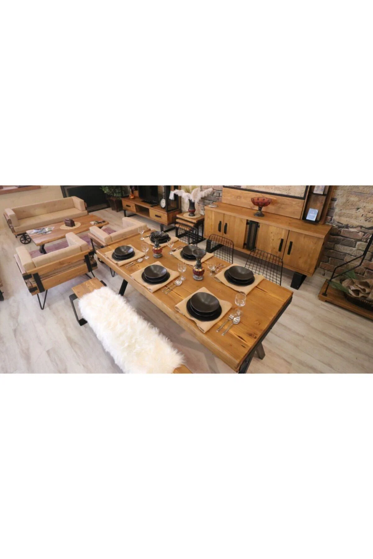Ntconcept Masif Ağaç Mutfak Masası(85cm-185cm Masa+185cm Bank+3 Sandalye) Ntconcept Masif Ağaç Mutfak Masası(85cm-185cm Masa+185cm Bank+3 Sandalye)