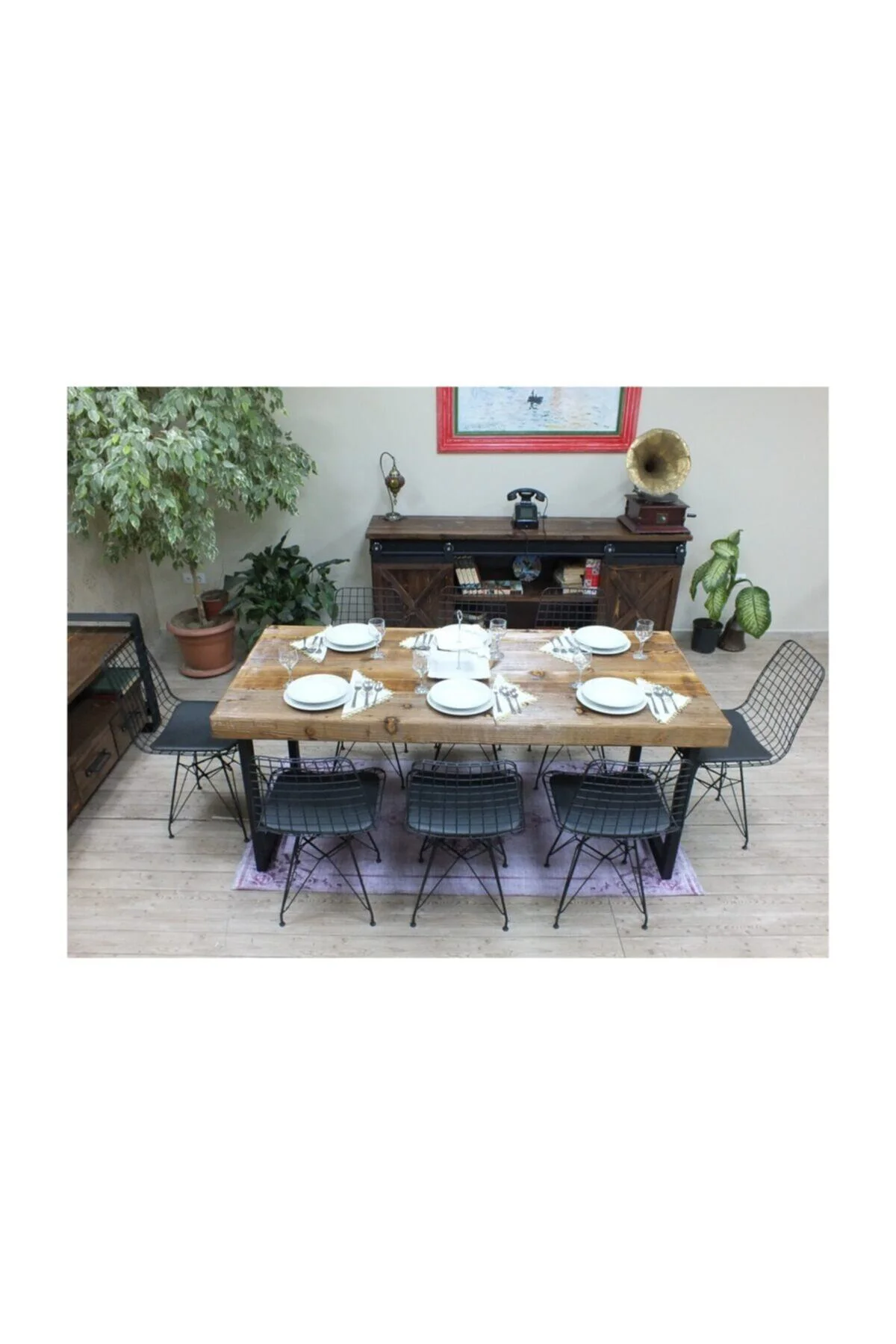 Ntconcept Masif Ağaç Yemek Masası - 85cm-200cm Masa - Görsel 4