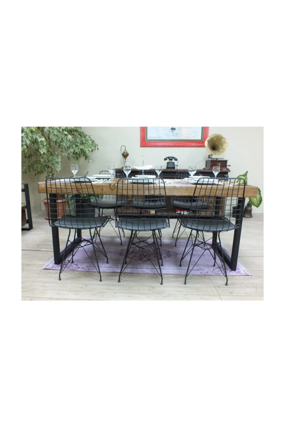 Ntconcept Masif Ağaç Yemek Masası - 85cm-125cm Masa
