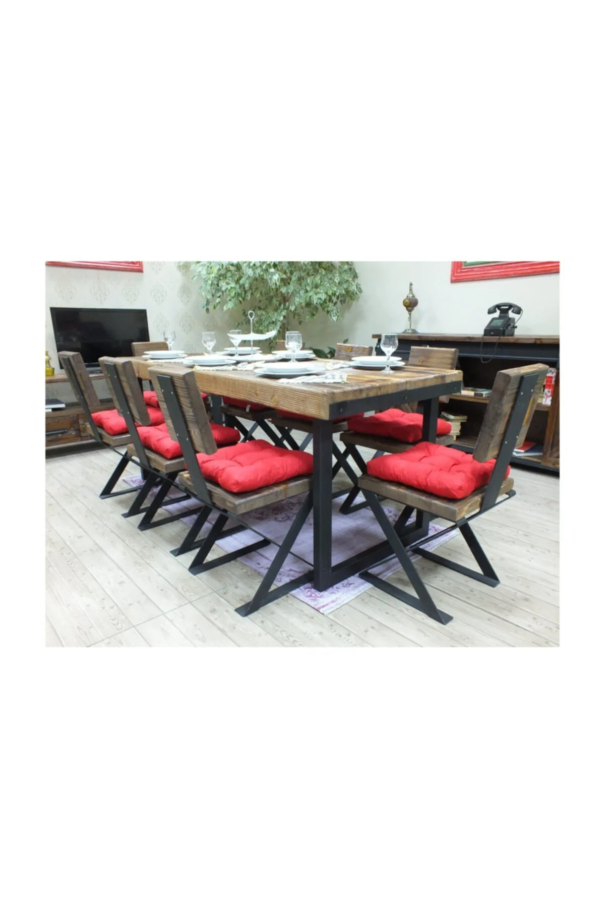 Ntconcept Masif Ağaç Yemek Masası - 85cm-125cm Masa