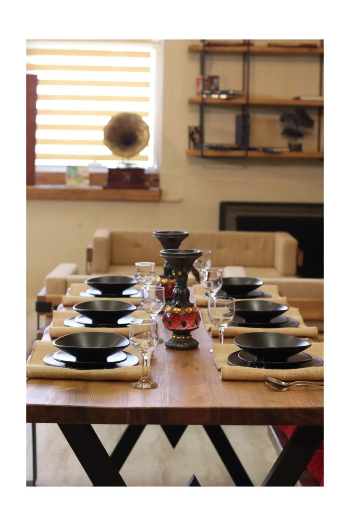Ntconcept Masif Ağaç Yemek Masası Takımı- 85cm-150cm Masa+150cm B