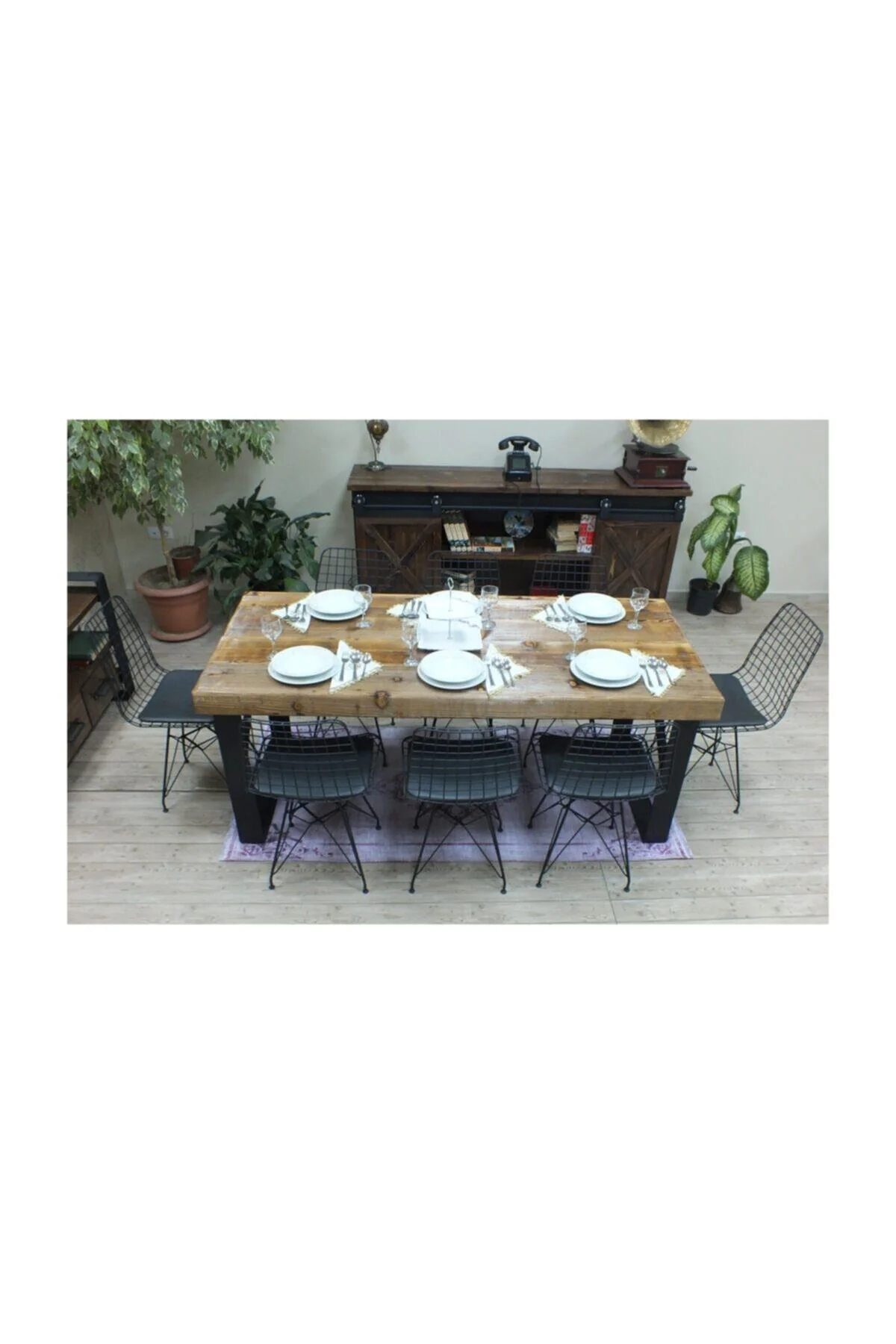 Ntconcept Masif Ağaç Yemek Masası - 100cm-200cm Masa