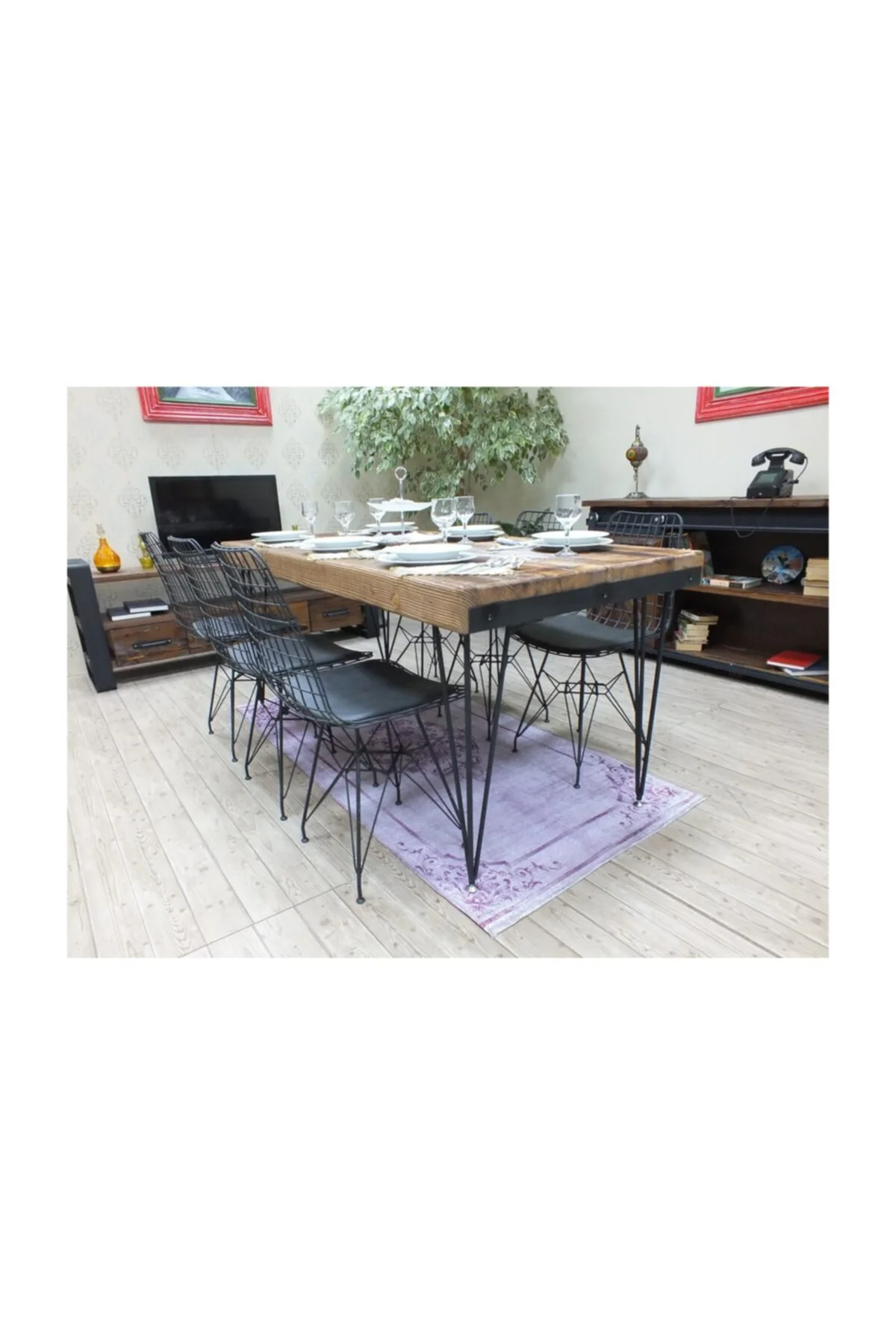 Ntconcept Masif Ağaç Yemek Masası - 85cm-200cm Masa Ntconcept Masif Ağaç Yemek Masası - 85cm-200cm Masa