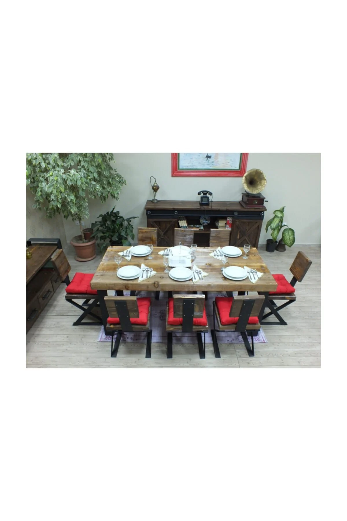 Ntconcept Masif Ağaç Yemek Masası - 85cm-125cm Masa