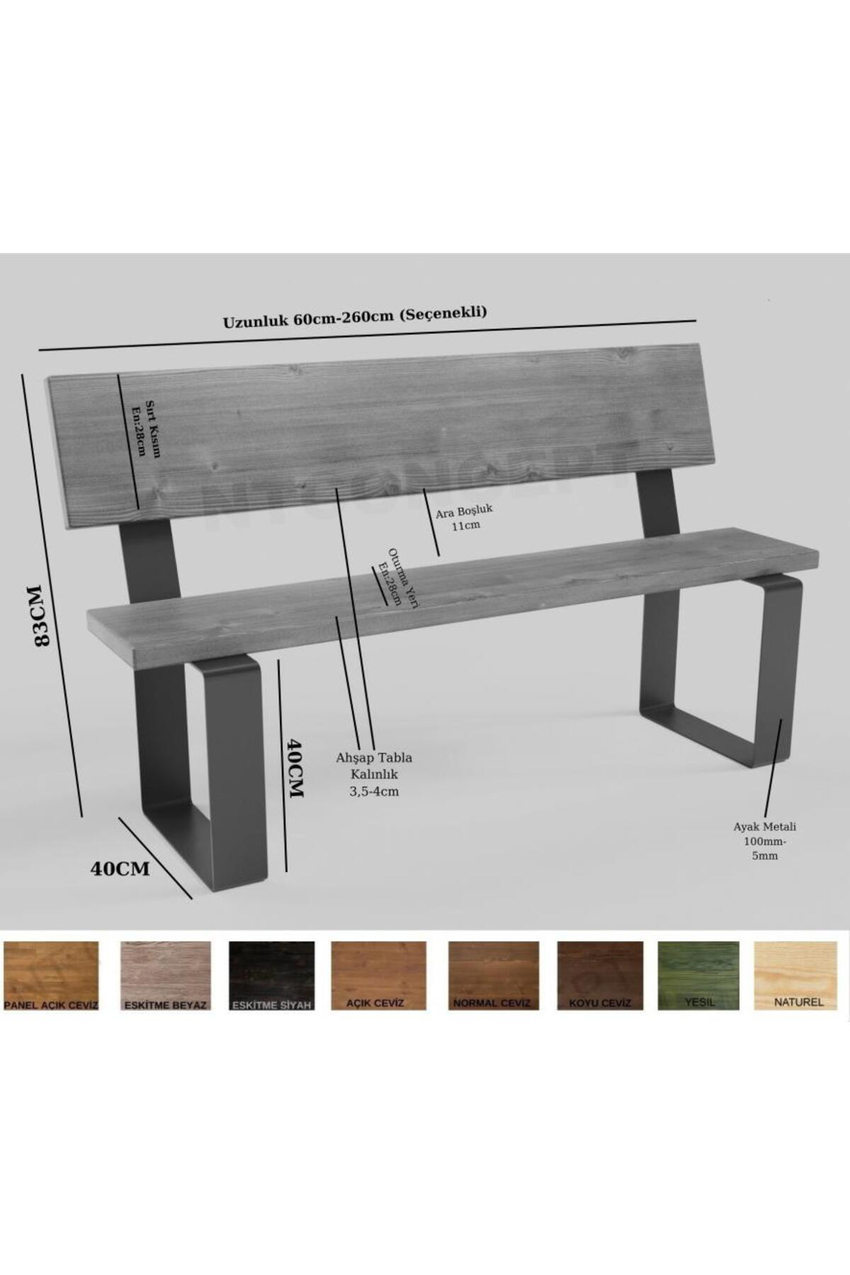 Nt Concept Ntconcept Masif Ağaç Sirtli Bank -(Uzunluk 125Cm)