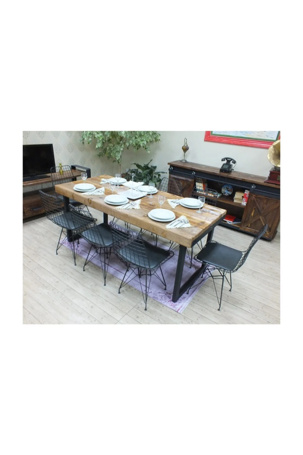 Ntconcept Masif Ağaç Yemek Masası - 85cm-200cm Masa - Görsel 7
