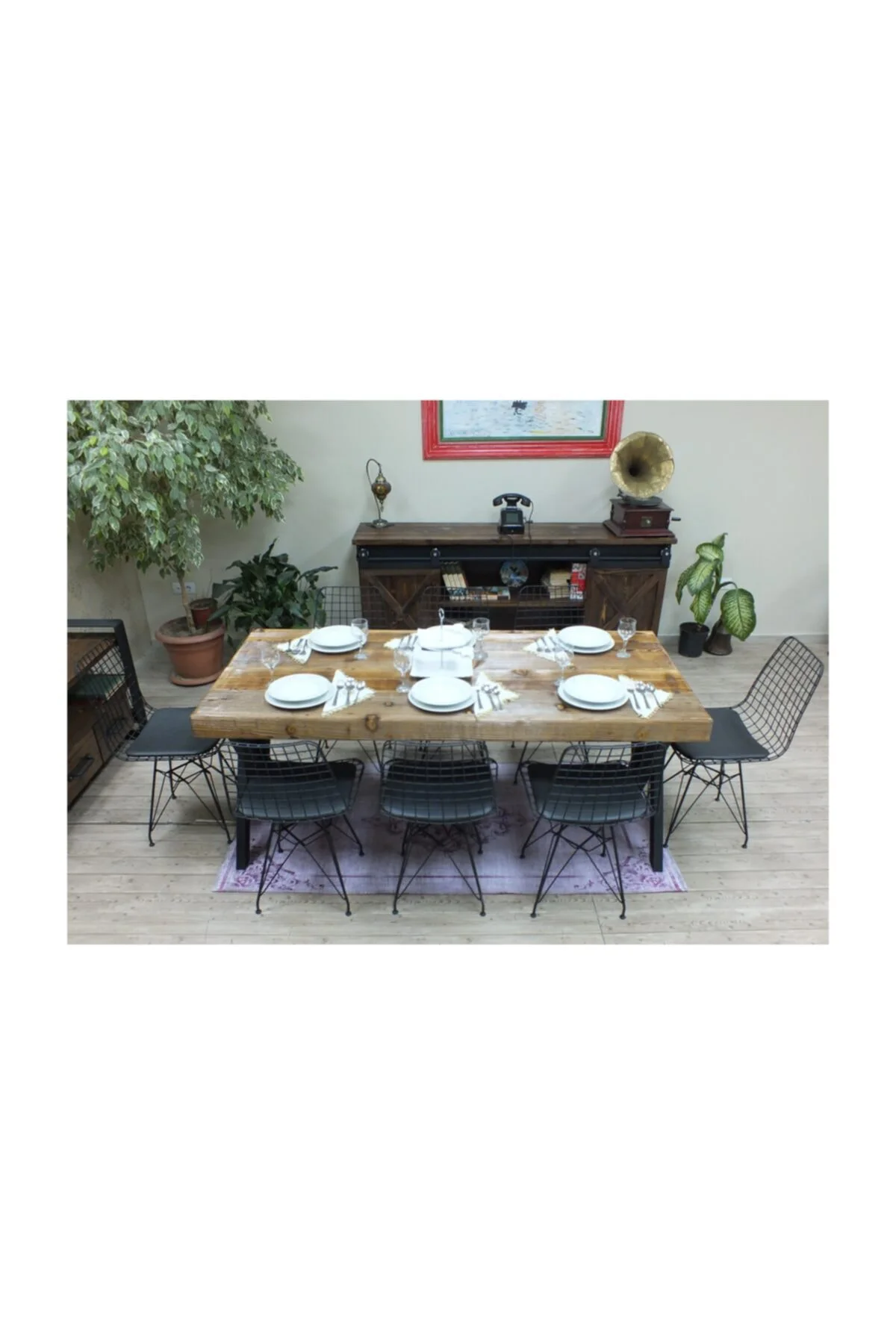 Ntconcept Masif Ağaç Yemek Masası - 85cm-185cm Masa