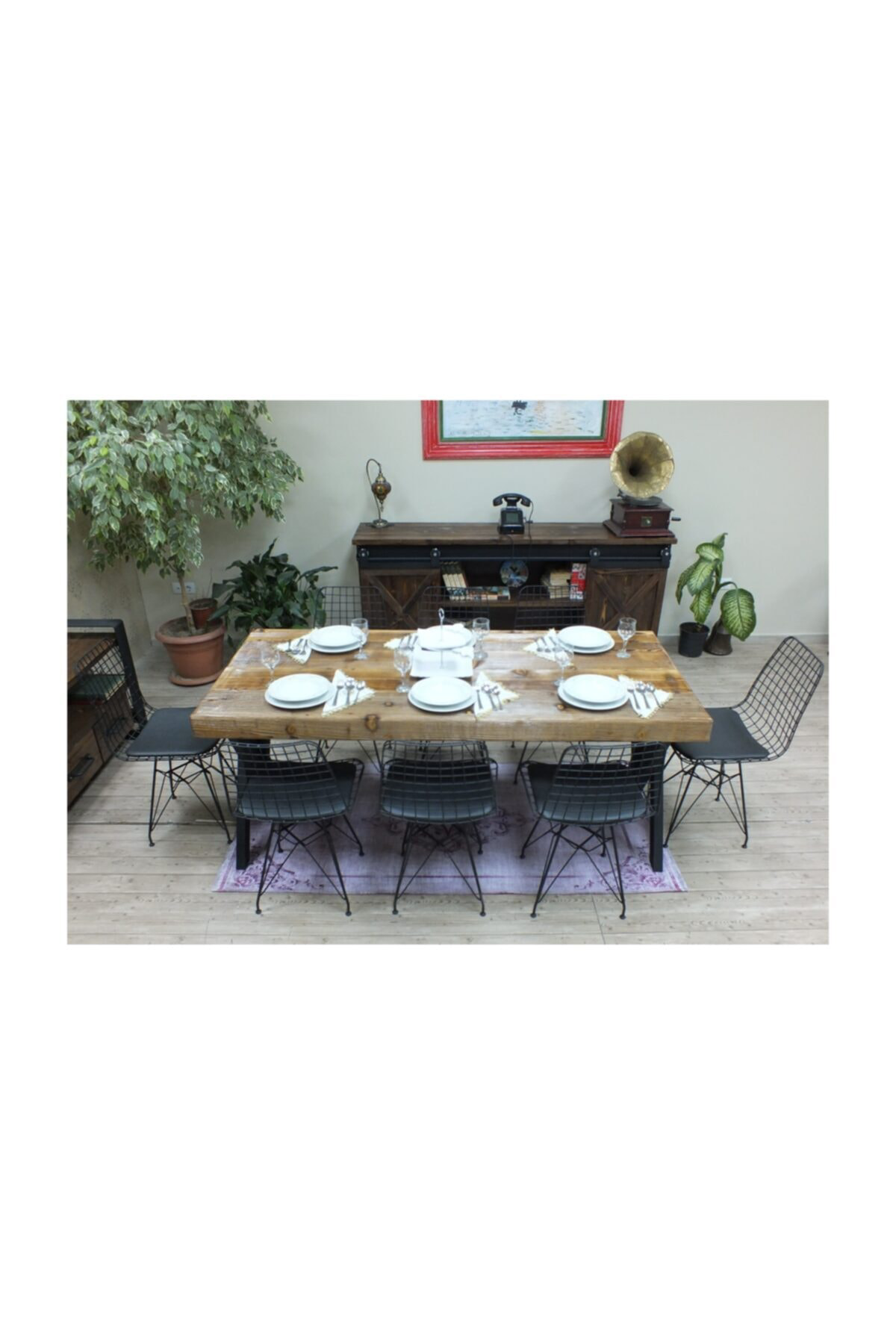 Nt Concept Ntconcept Masif Ağaç Yemek Masası - 85Cm-185Cm Masa