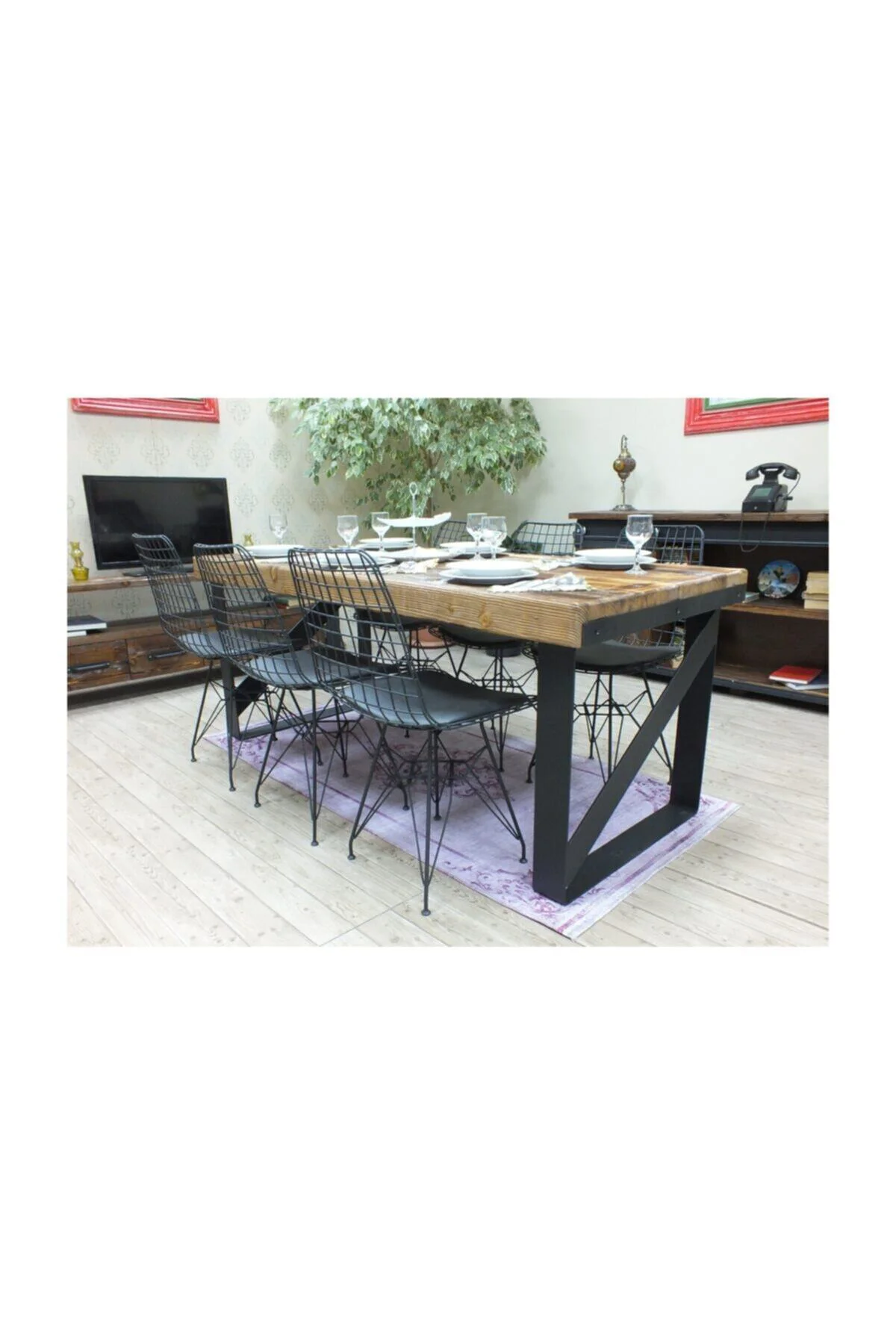 Ntconcept Masif Ağaç Yemek Masası - 100cm-200cm Masa