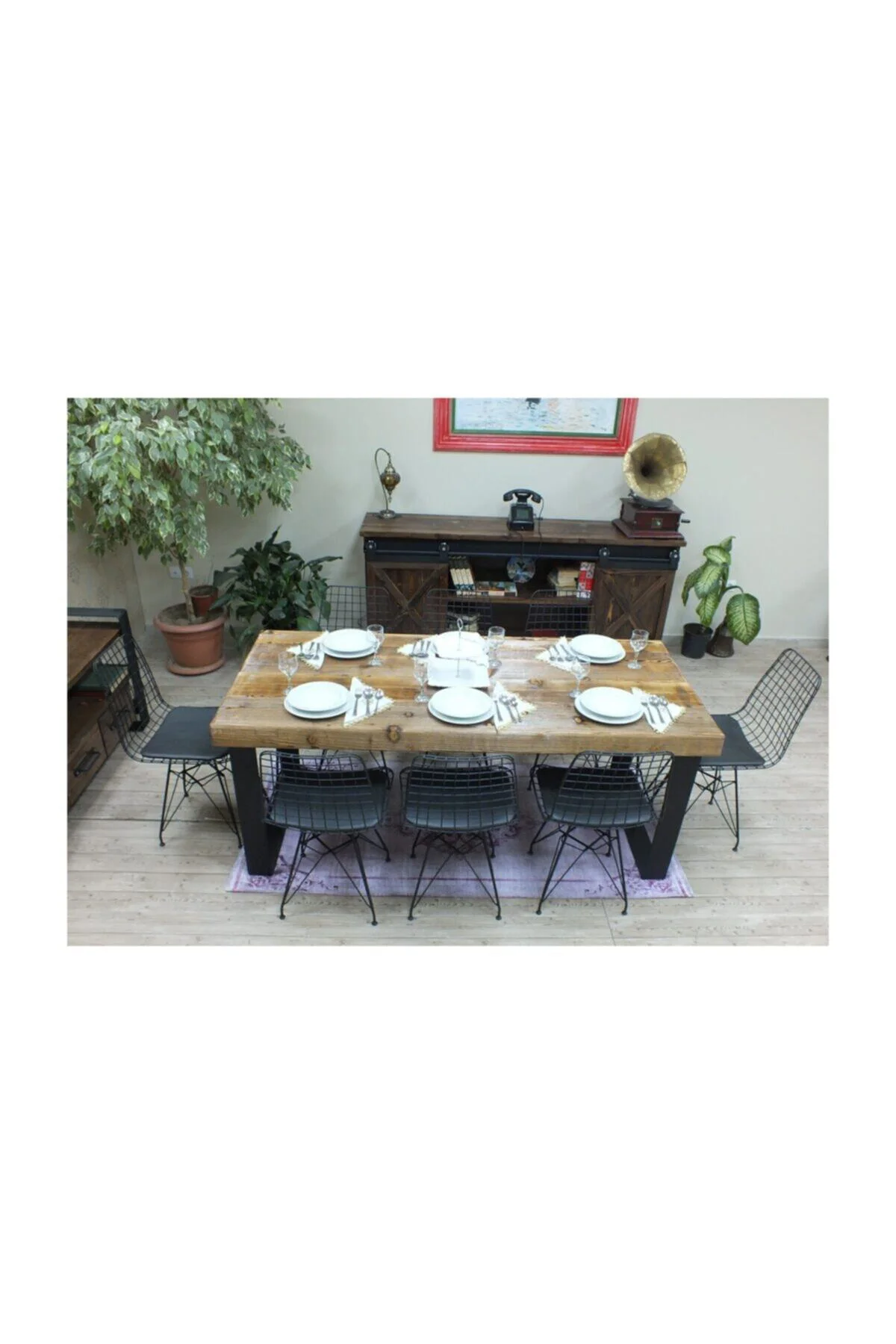 Ntconcept Masif Ağaç Yemek Masası - 85cm-200cm Masa