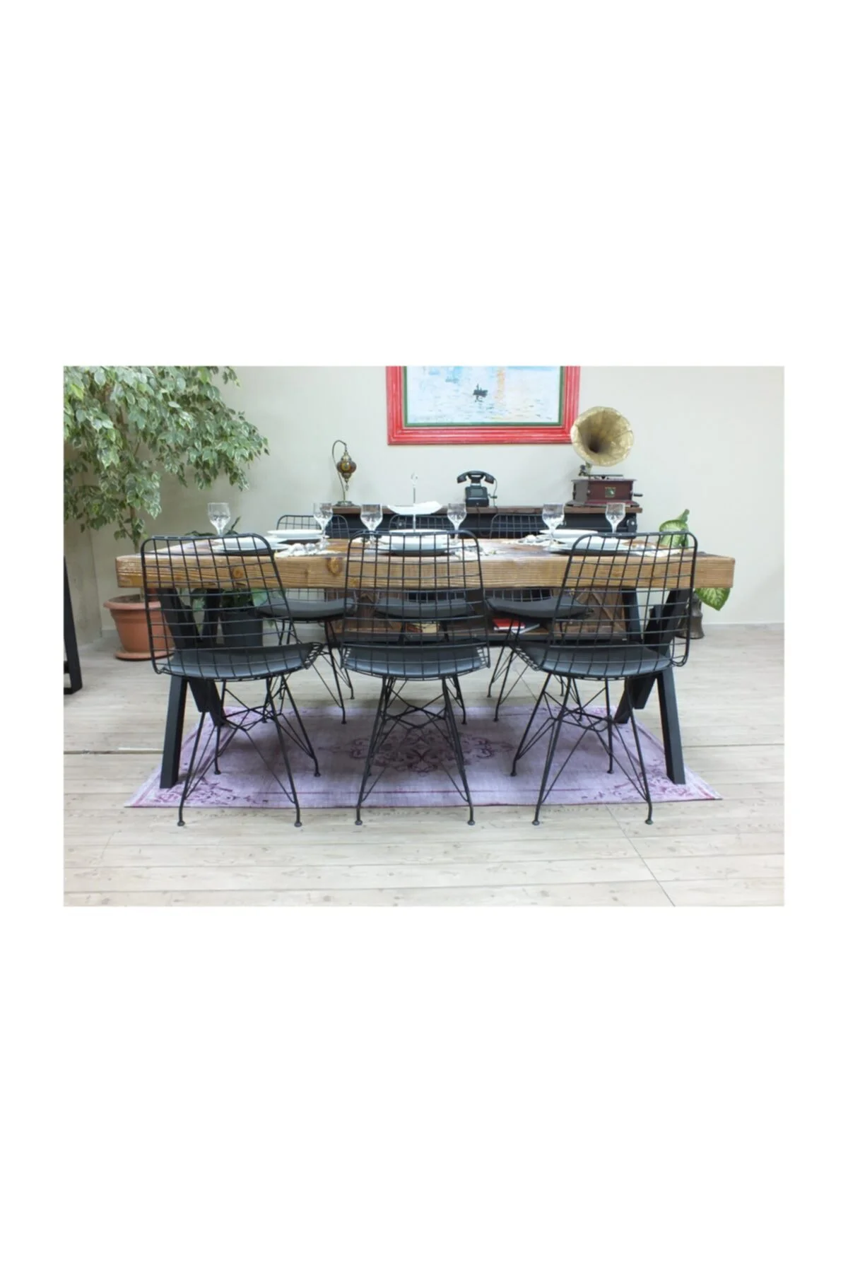 Ntconcept Masif Ağaç Yemek Masası - 85cm-185cm Masa