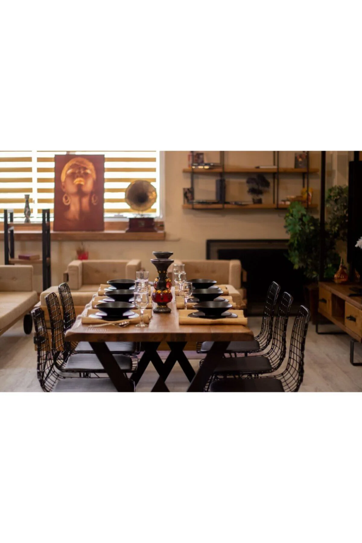 Ntconcept Masif Ahşap Yemek Masası - 85cm-250cm Masa Ntconcept Masif Ahşap Yemek Masası - 85cm-250cm Masa