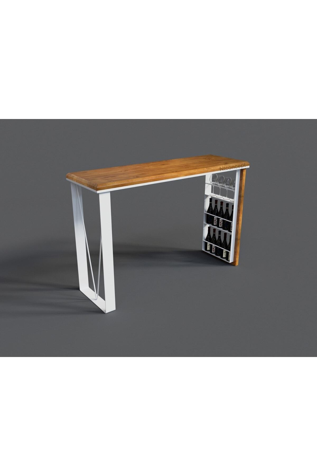 Ntconcept Masif Ahşap Mutfak Ve Bar Masası(200cm-60cm-h105cm)