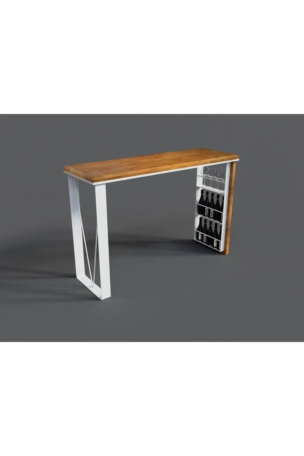 Ntconcept Masif Ahşap Mutfak Ve Bar Masası(200cm-60cm-h105cm)