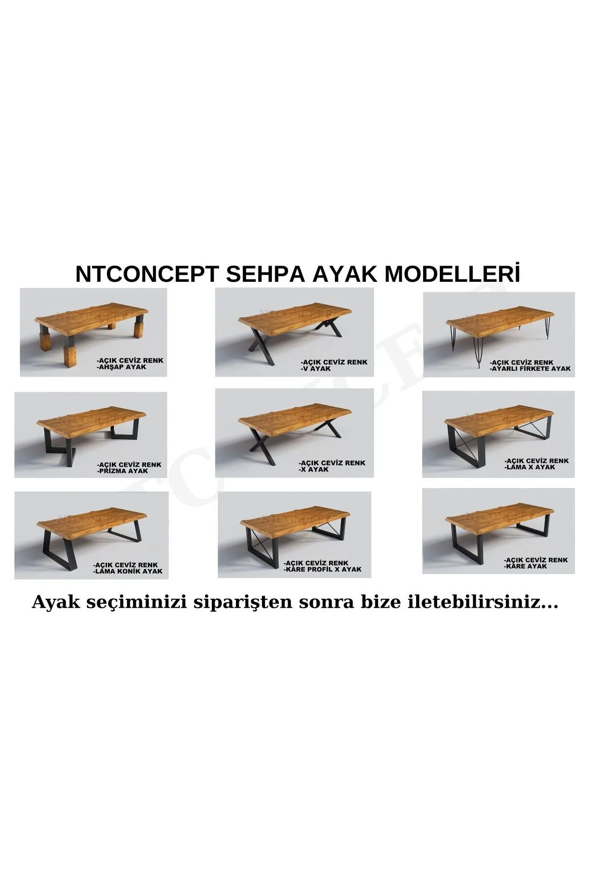 Ntconcept Mia Ağaç Ofis Sehpası (75cm-120cm-h44cm)