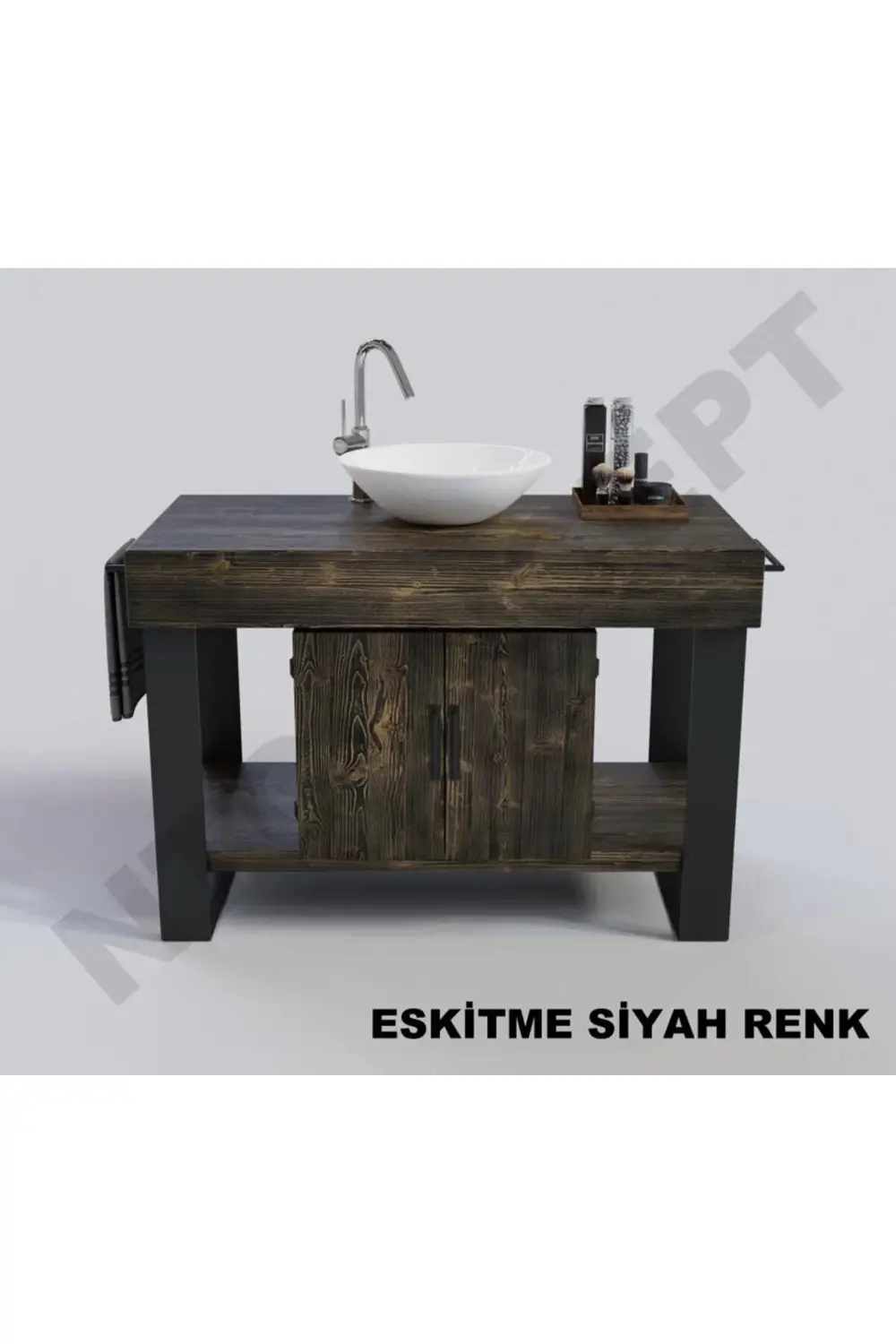 Ntconcept Miha Masif Ağaç Banyo Dolabı - 120cm