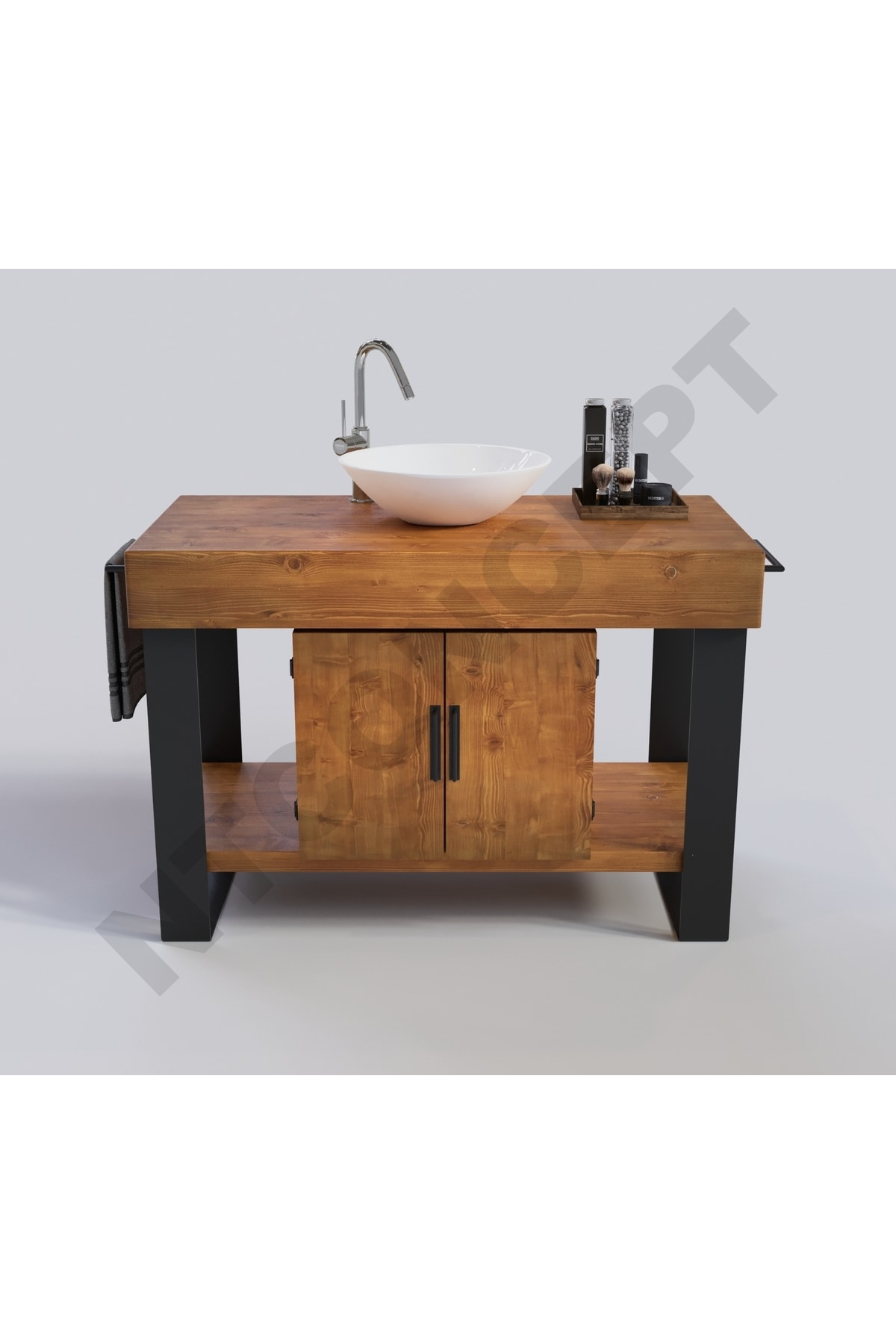 Ntconcept Miha Masif Ahşap Lavabo Dolabı Hilton(90cm)