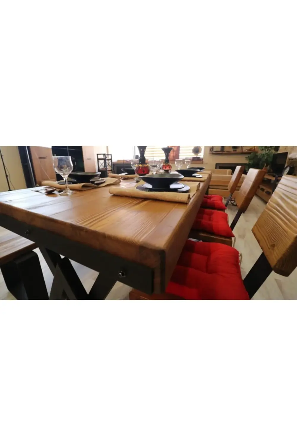 Nt Concept Ntconcept Mira Masif Ağaç Mutfak Masası(100Cm-210Cm Masa)