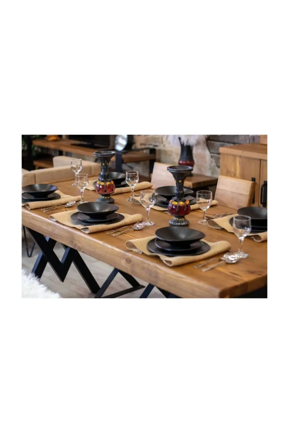 Ntconcept Mira Masif Ağaç Yemek Masası - 85cm-200cm Masa