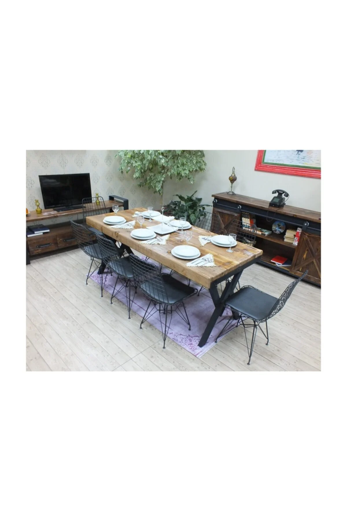 Ntconcept Mira Masif Ağaç Yemek Masası - 100cm-200cm Masa Ntconcept Mira Masif Ağaç Yemek Masası - 100cm-200cm Masa
