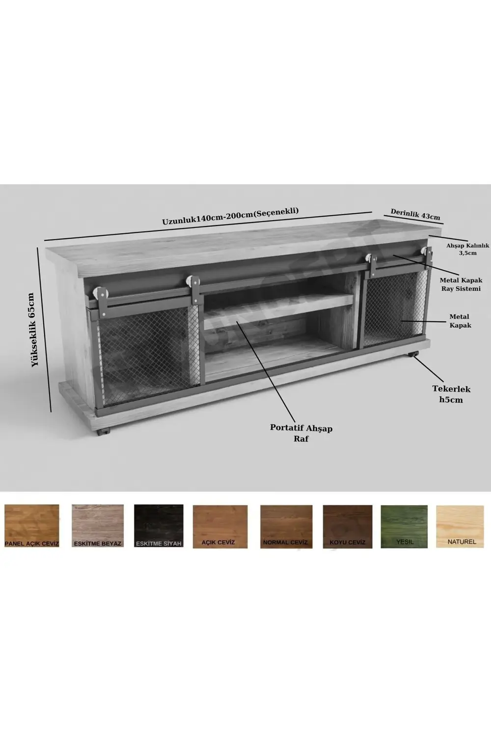Nt Concept Ntconcept Moa Doğal Ağaç Keson(140Cm-H60cm-41Cm)