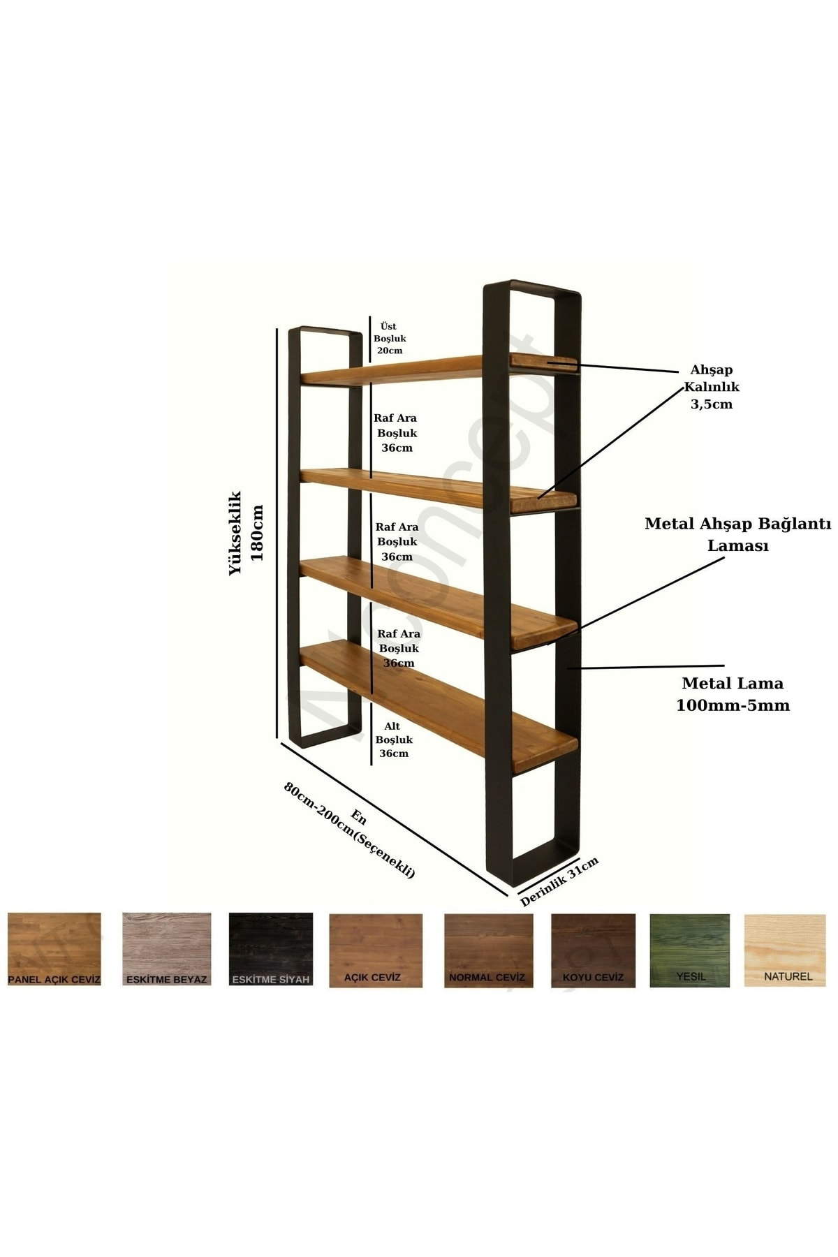 Nt Concept Ntconcept Nia Masif Ağaç Kitaplık-Vitrin(En 120Cm)