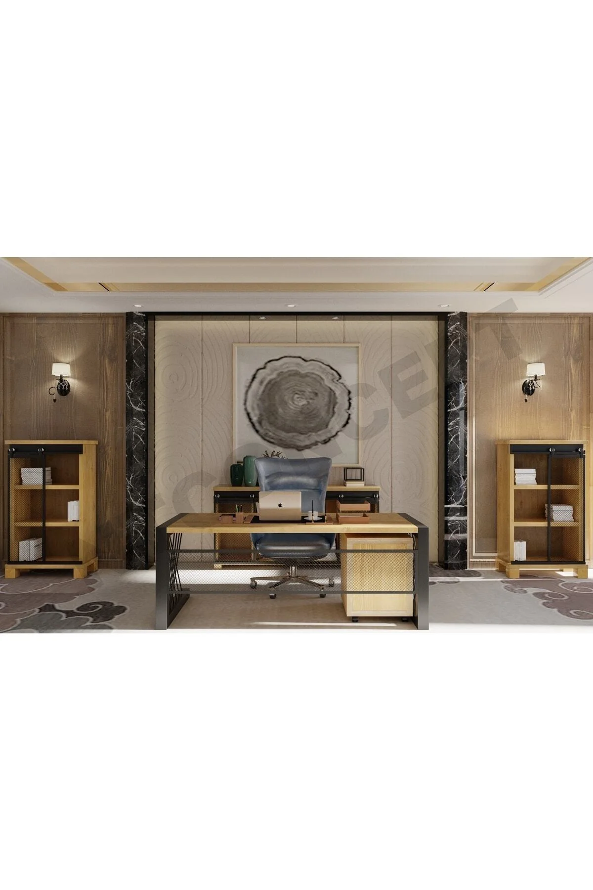 Ntconcept Nita Doğal Ahşap Ofis Ve Çalışma Odası Takımı-160'lık T