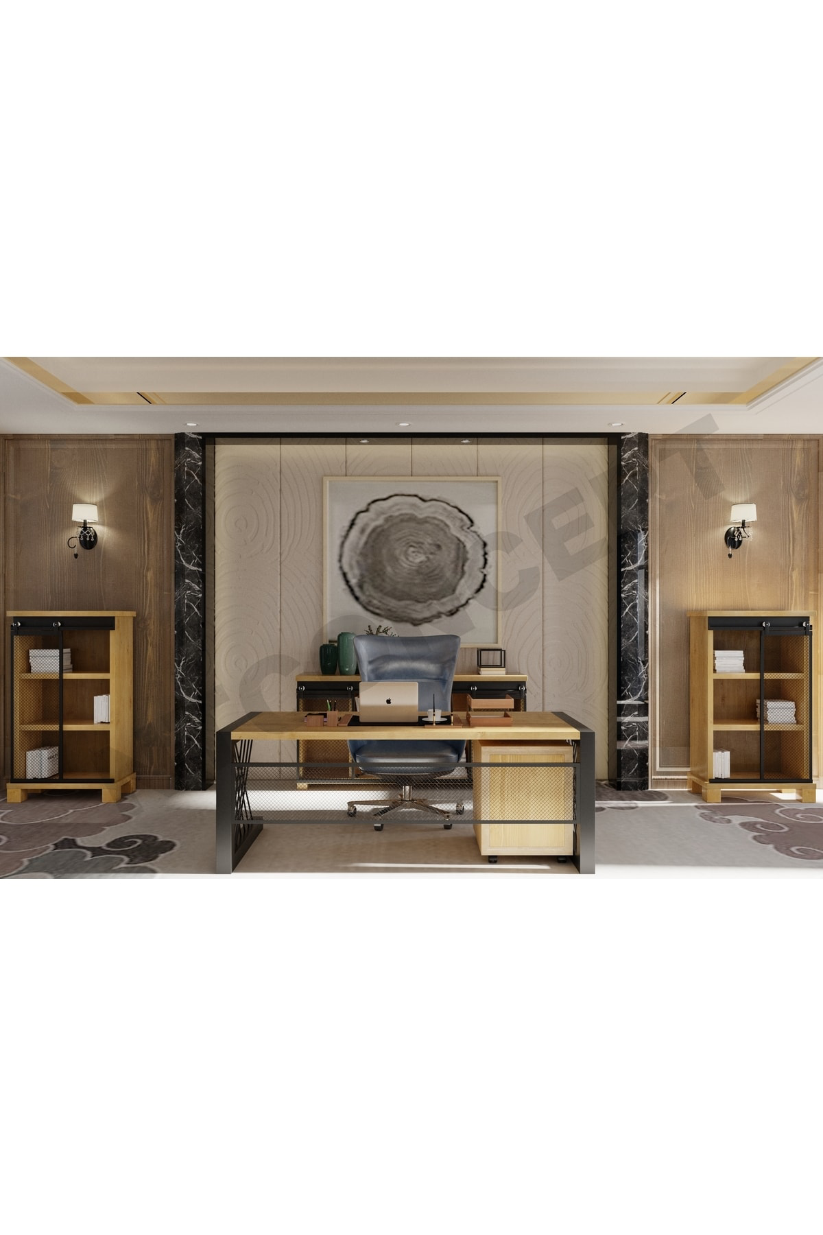 Nt Concept Ntconcept Nita Doğal Ahşap Ofis Ve Çalışma Odası Takımı-200'Lık T