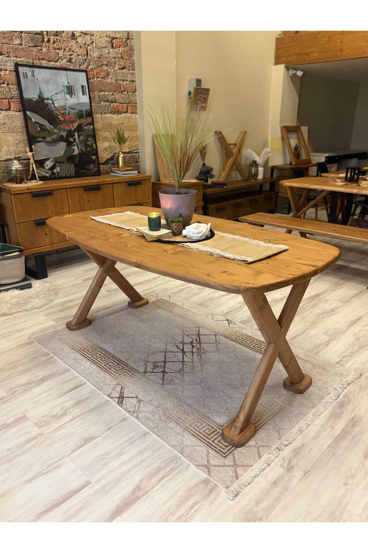 Ntcollection Ntconcept Nova Doğal Ahşap Masif Yemek Masasi