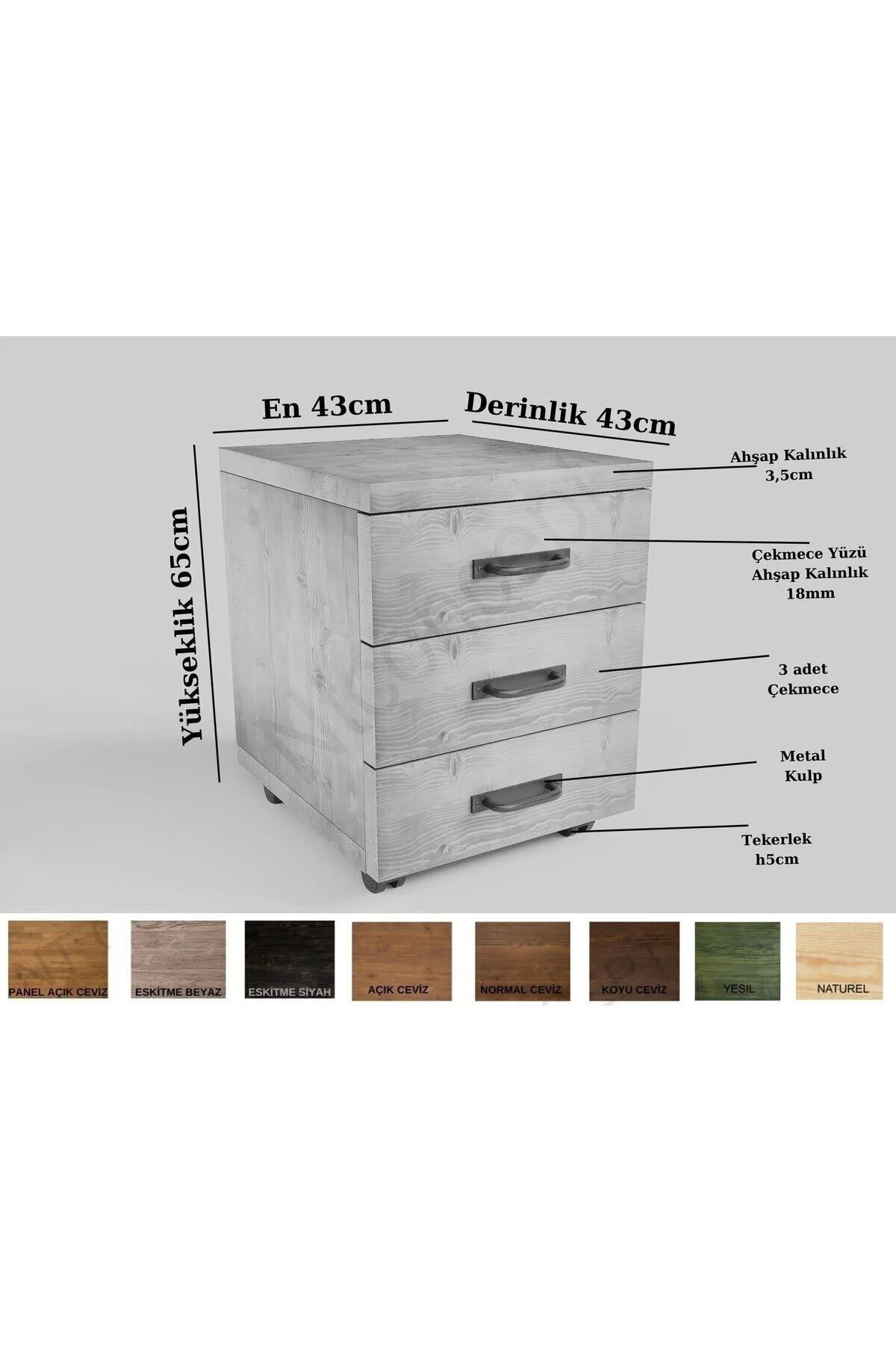 Ntconcept Pex Doğal Ahşap Üçlü Ofis ve Çalışma Odası Takımı-140'l