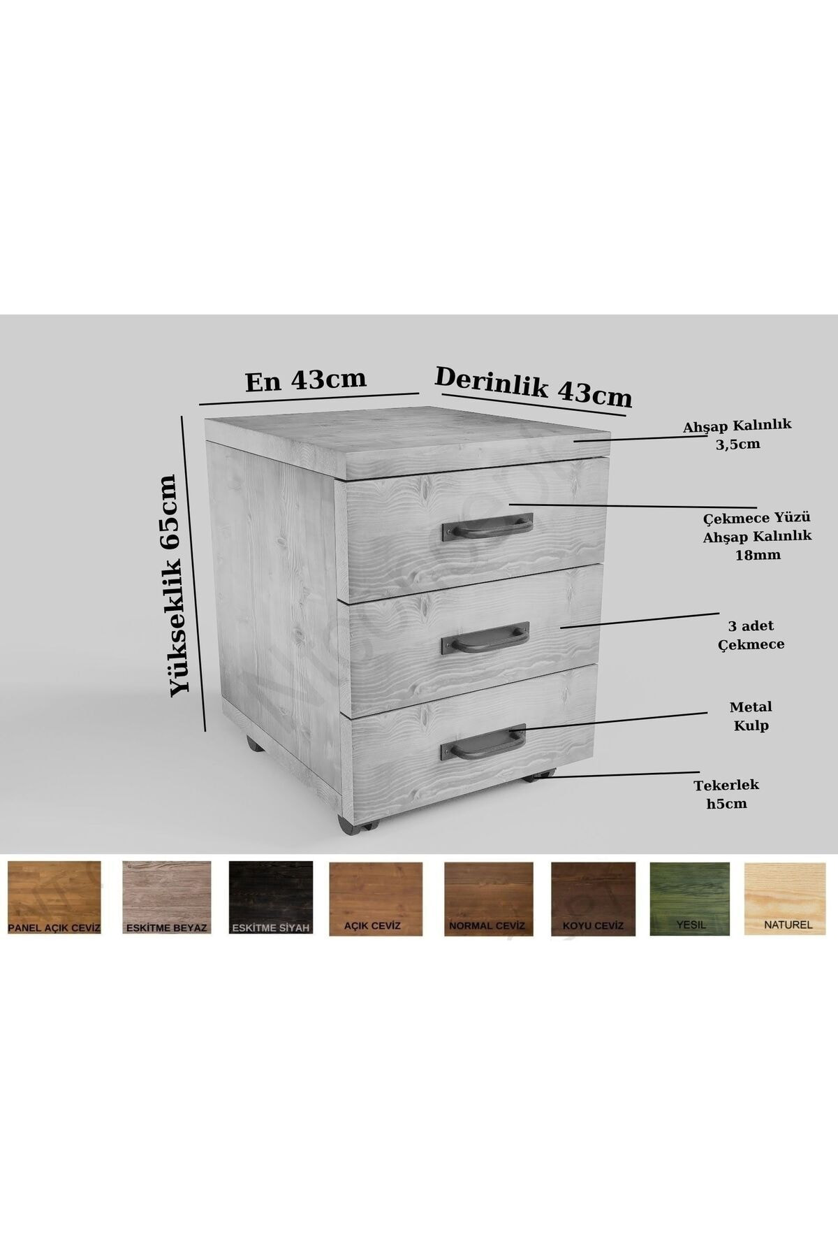 Nt Concept Ntconcept Pex Doğal Ahşap Üçlü Ofis Ve Çalışma Odası Takımı-140'L