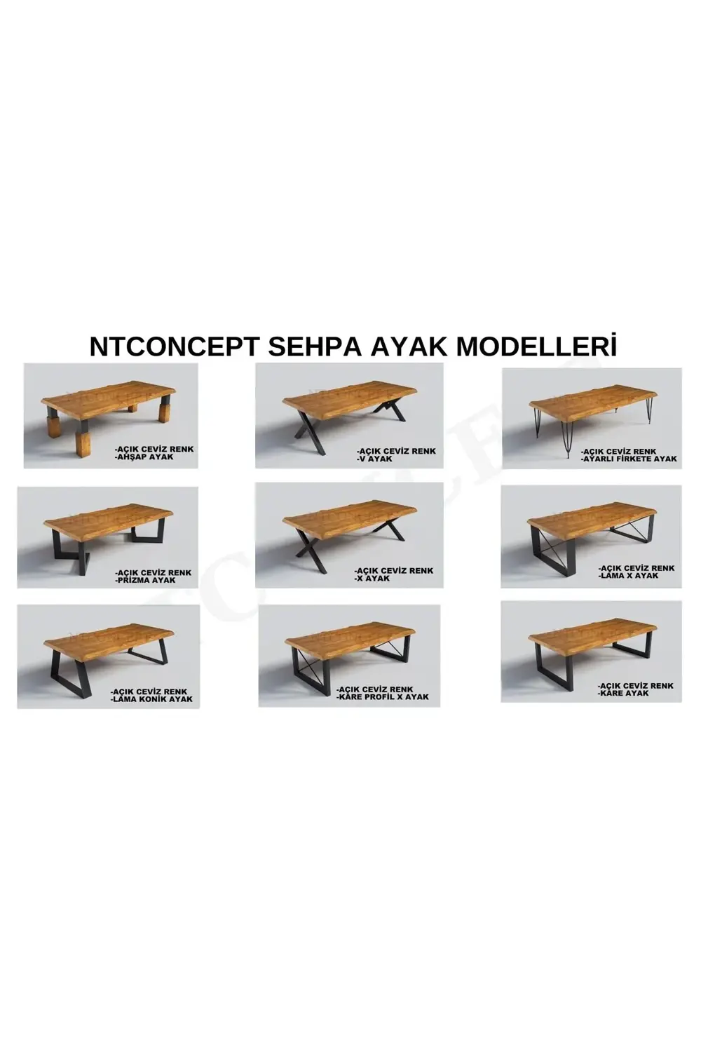 Ntconcept Sui Doğal Ağaç Sehpa(75CM-200CM)renk Seçenekli