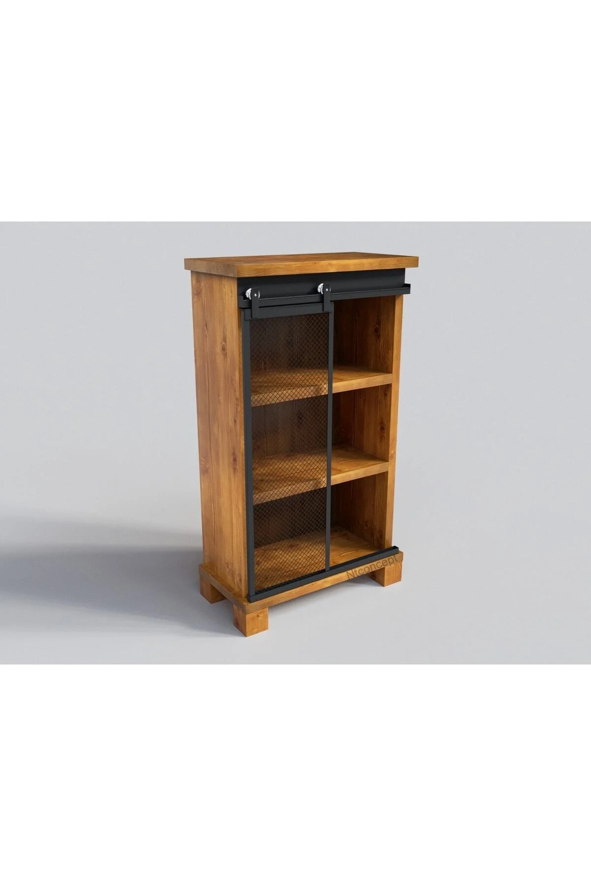 Ntconcept Tien Doğal Ağaç Ofis Kitaplık 60cm-h150cm-41cm