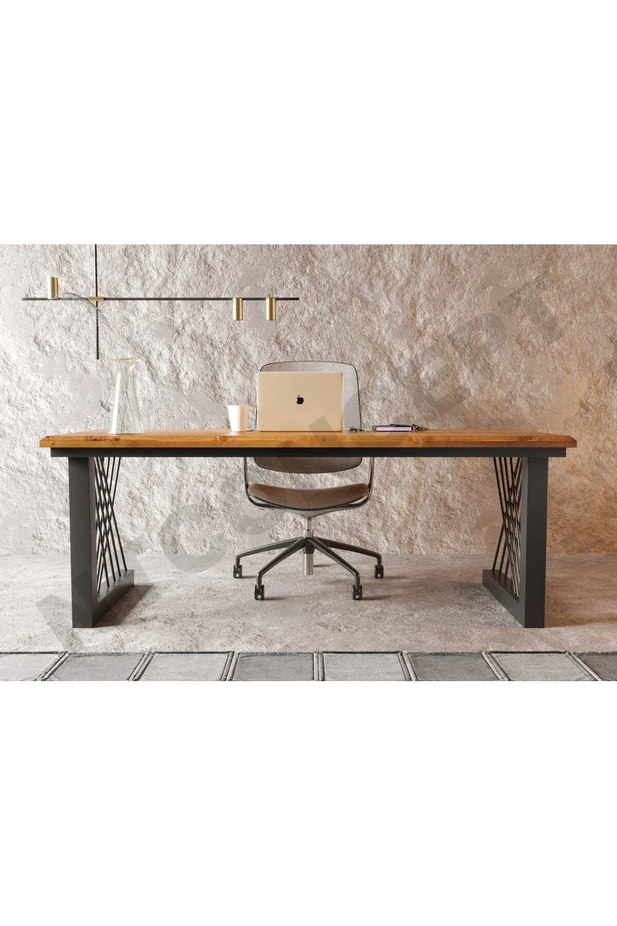 Doğal Ağaç Ofis Masası 85cm-140cm