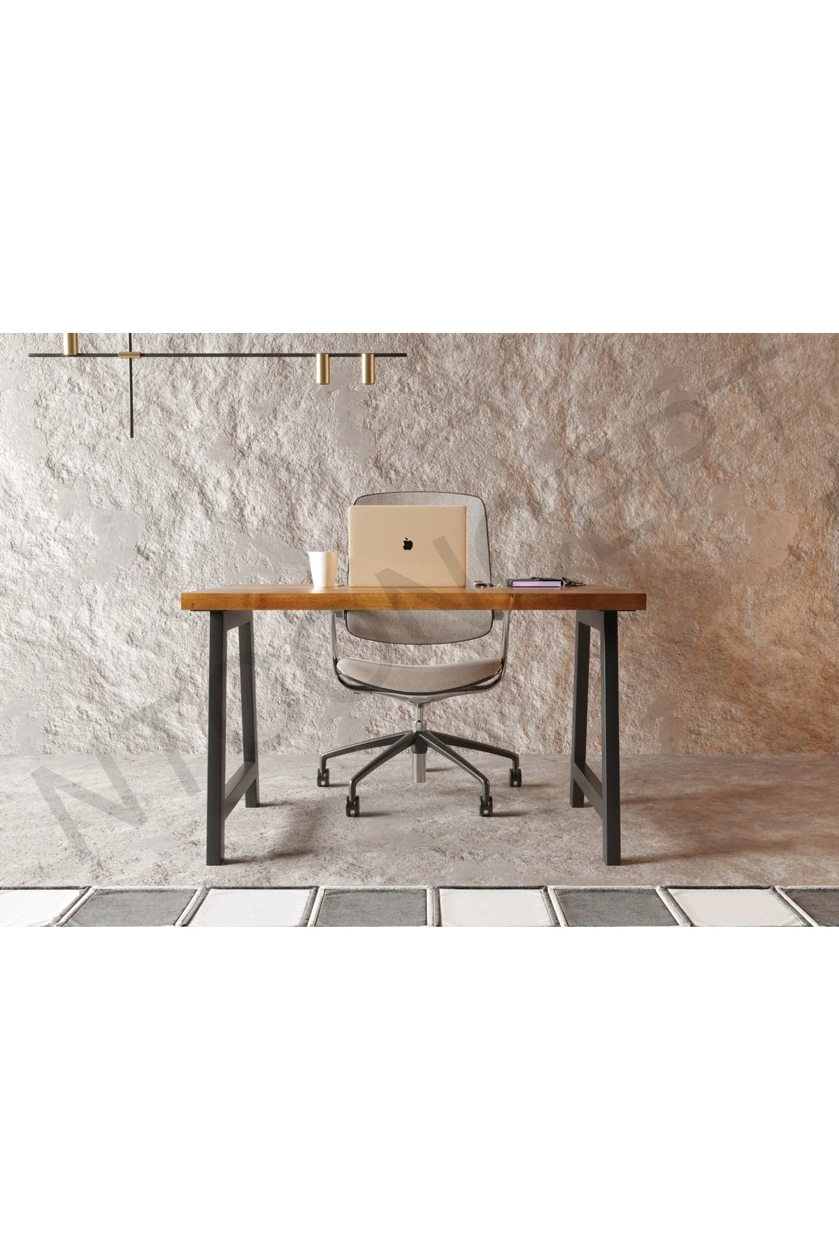 Ntconcept Tuale Masif Ağaç Ofis Ve Çalışma Masası 75 Cm-120 Cm