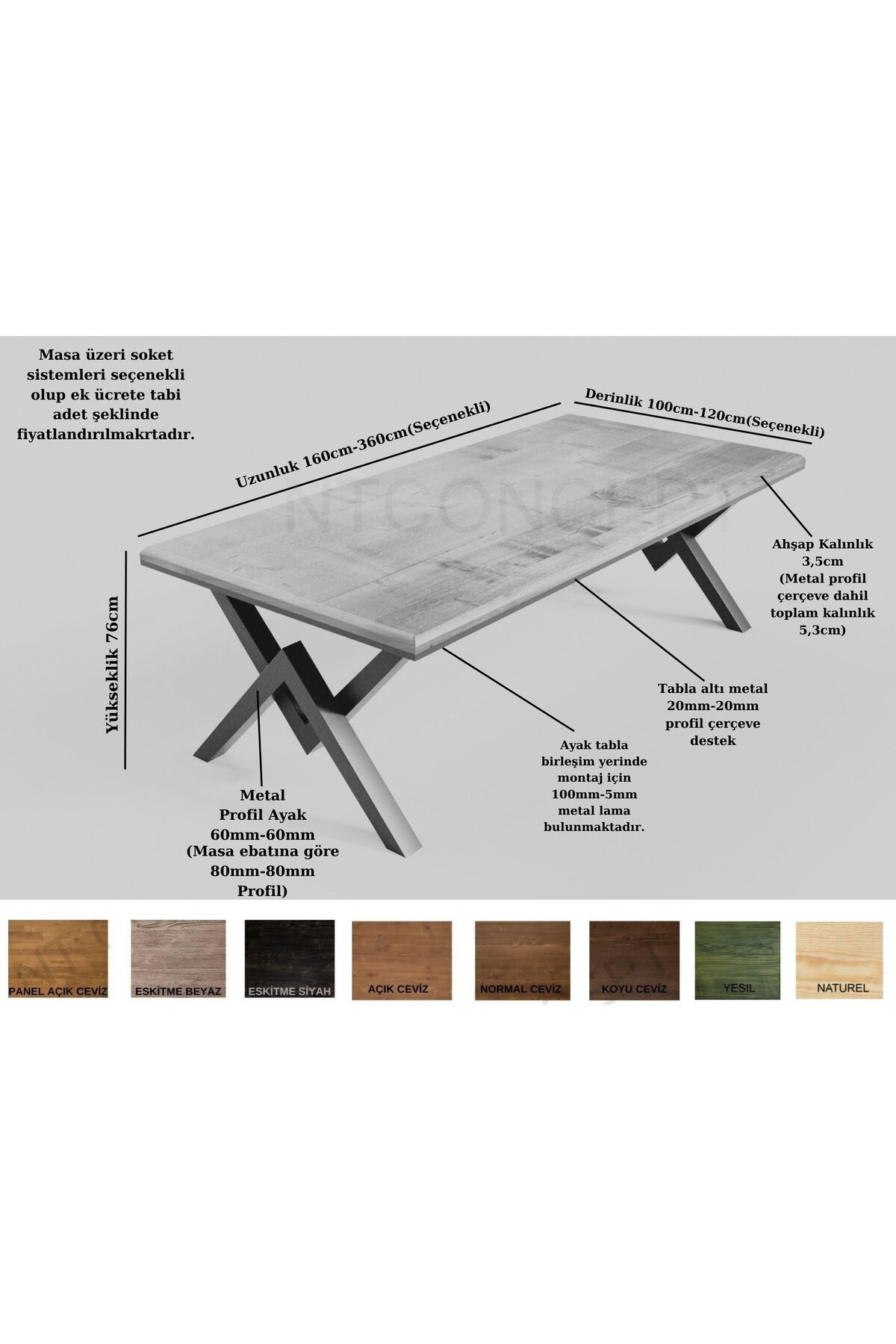 Nt Concept Ntconcept Venüs Doğal Ağaç Toplantı Masası(120Cm-280Cm)