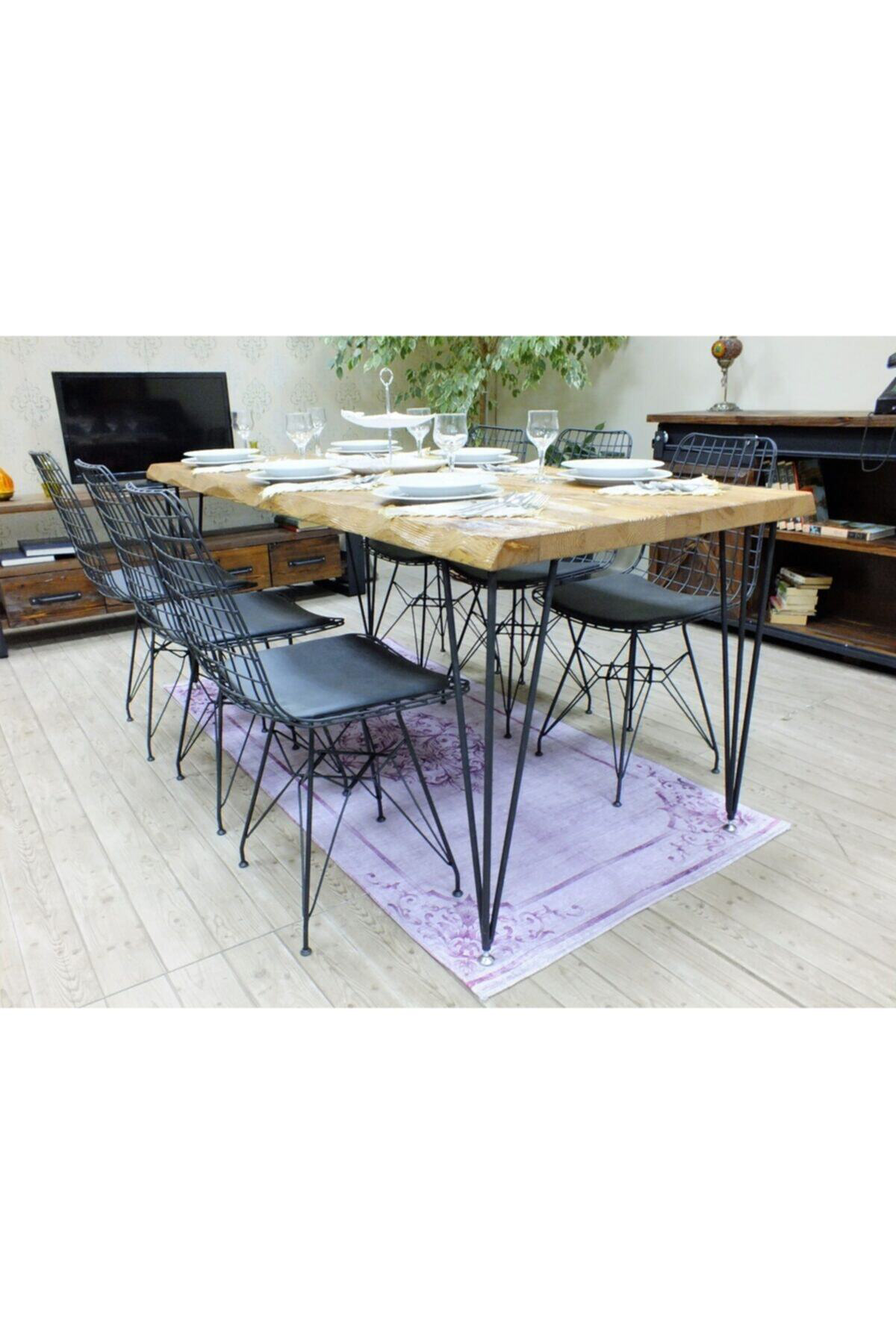 Ntconcept Doğal Ağaç Yemek Masası - (85cm-210cm Masa)