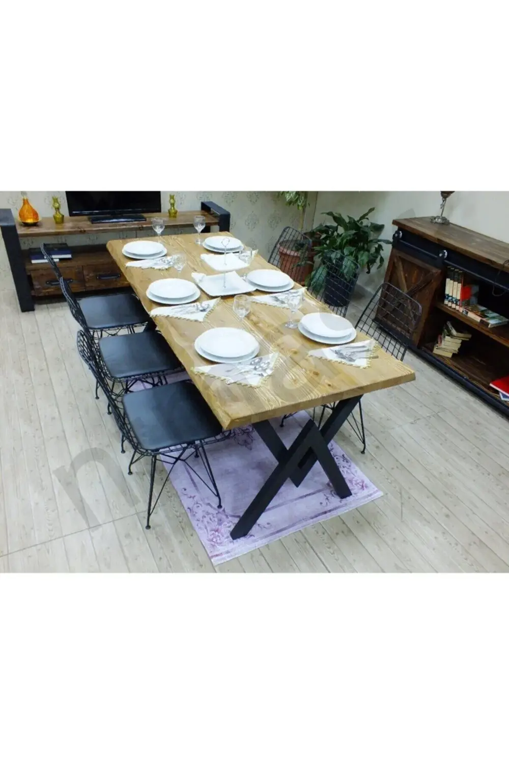 Ntconcept Vinne Doğal Ağaç Yemek Masası - (85cm-125cm Masa)