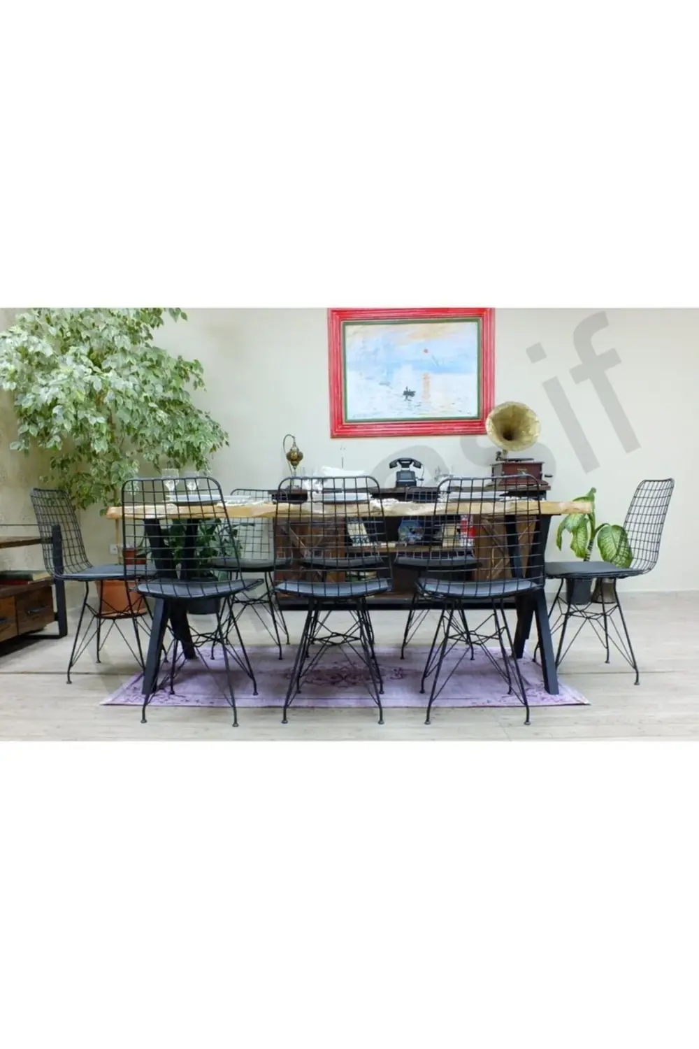 Ntconcept Vinne Doğal Ağaç Yemek Masası - (85cm-200cm Masa)