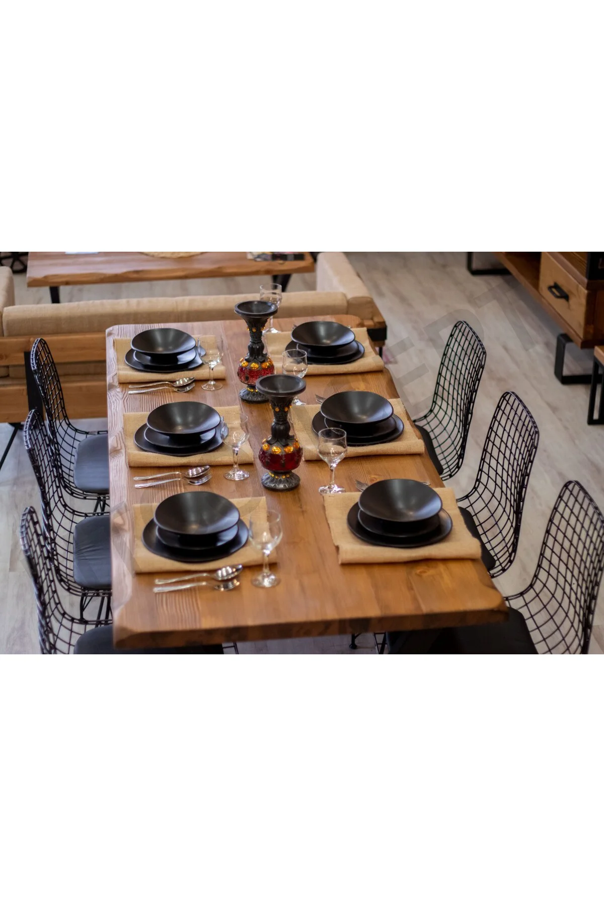 Ntconcept Vinne Masif Ahşap Yemek Masası - 85cm-230cm Masa Ntconcept Vinne Masif Ahşap Yemek Masası - 85cm-230cm Masa