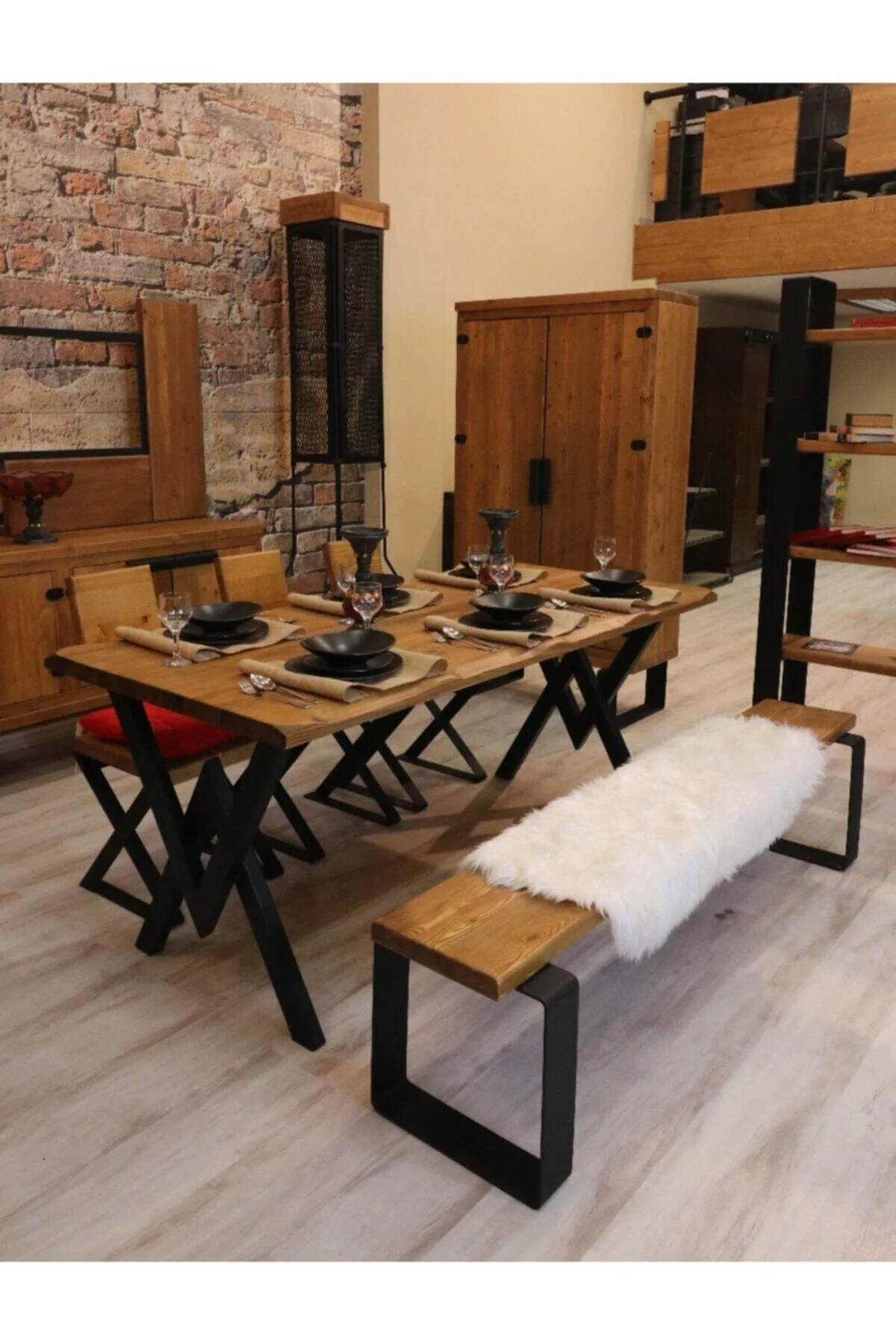 Ntconcept Vinne Masif Ağaç Mutfak Masası(85cm-185cm Masa)