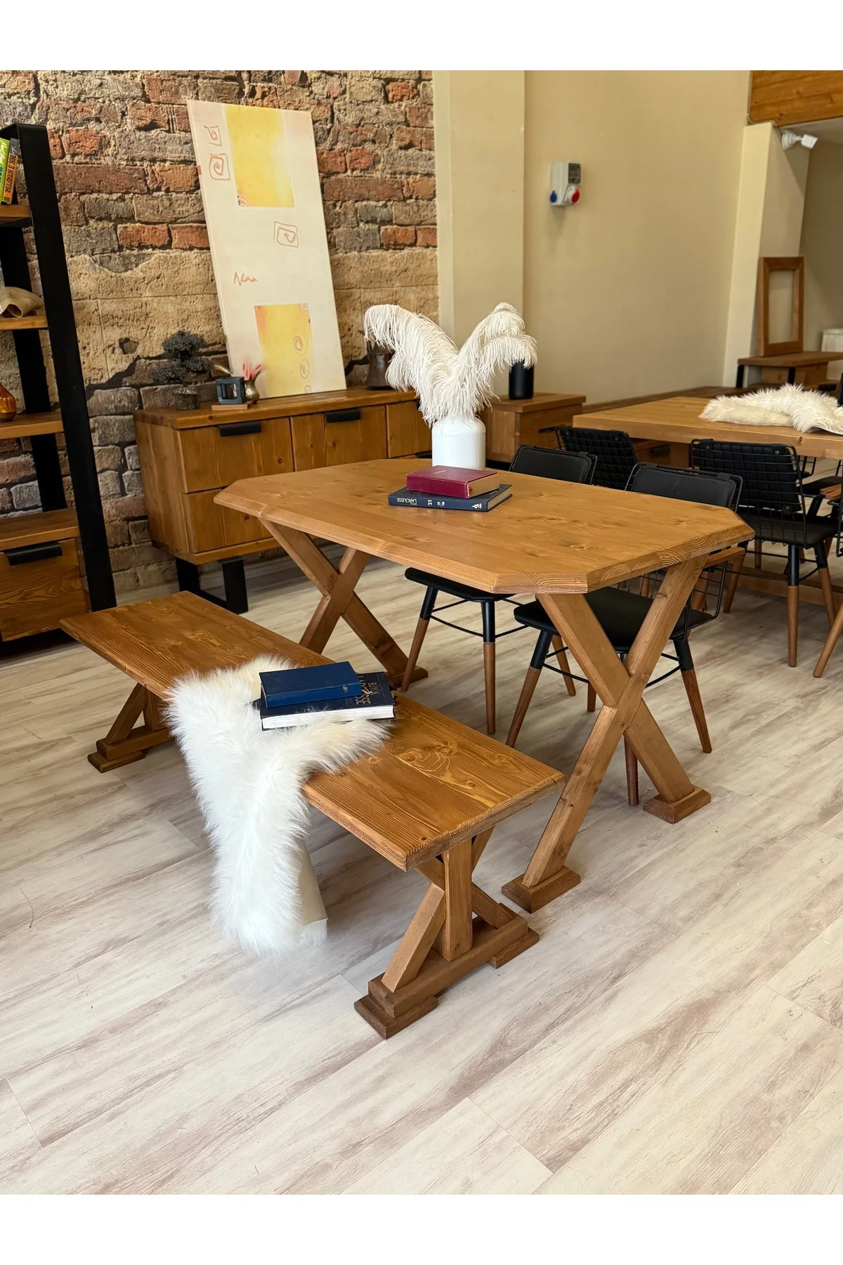 Ntconcept Vitra Ahşap Ayaklı Bench (240cm)