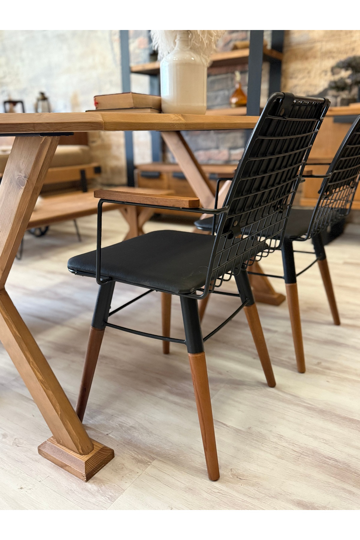 Nt Concept Ntconcept Vitra Sandalye Kollu Tel Ahşap Sandalye